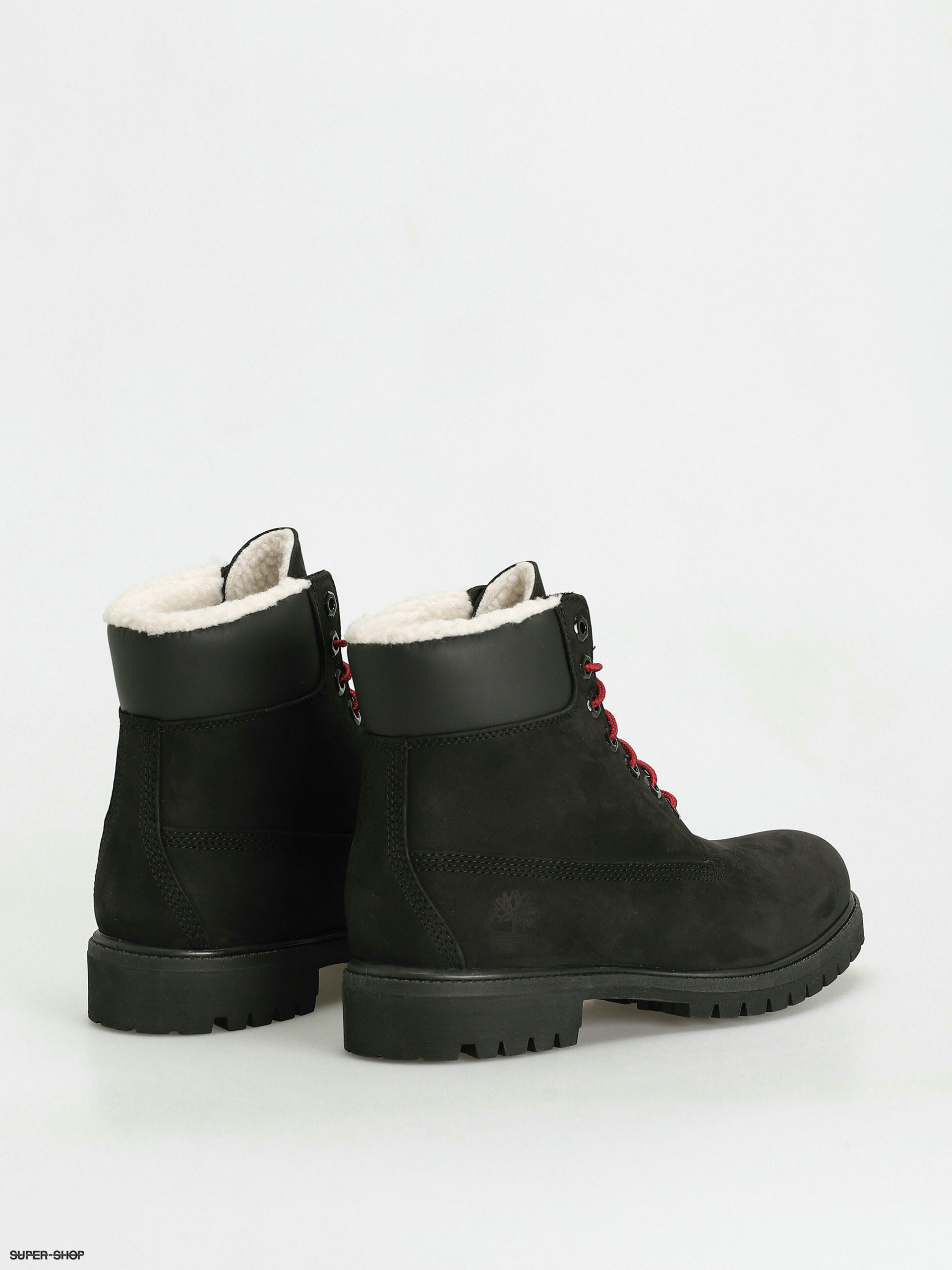 Black timbs outlet with fur