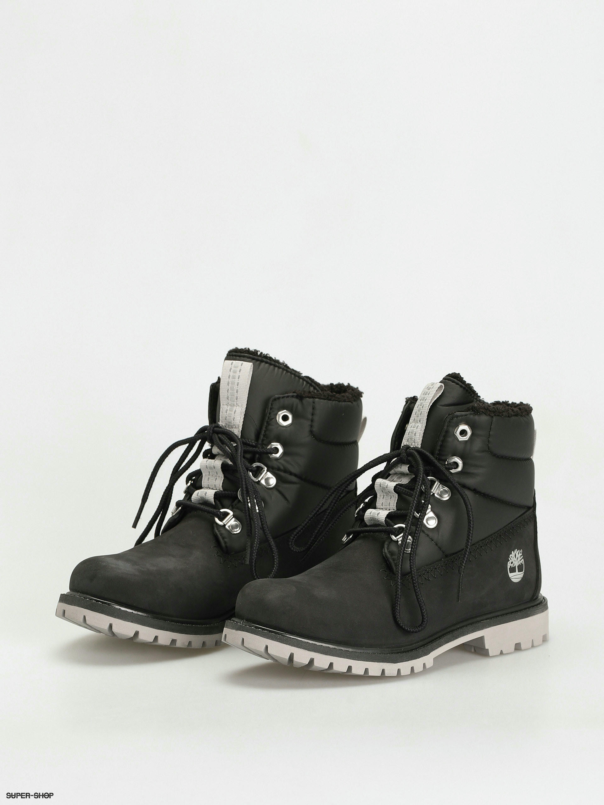 Black and best sale silver timberland boots