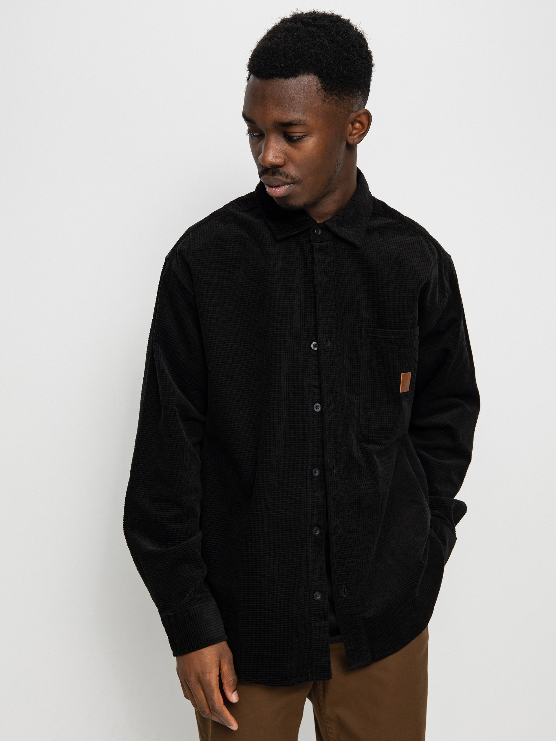 Brixton Porter Waffle Corduroy Ls Shirt (black)
