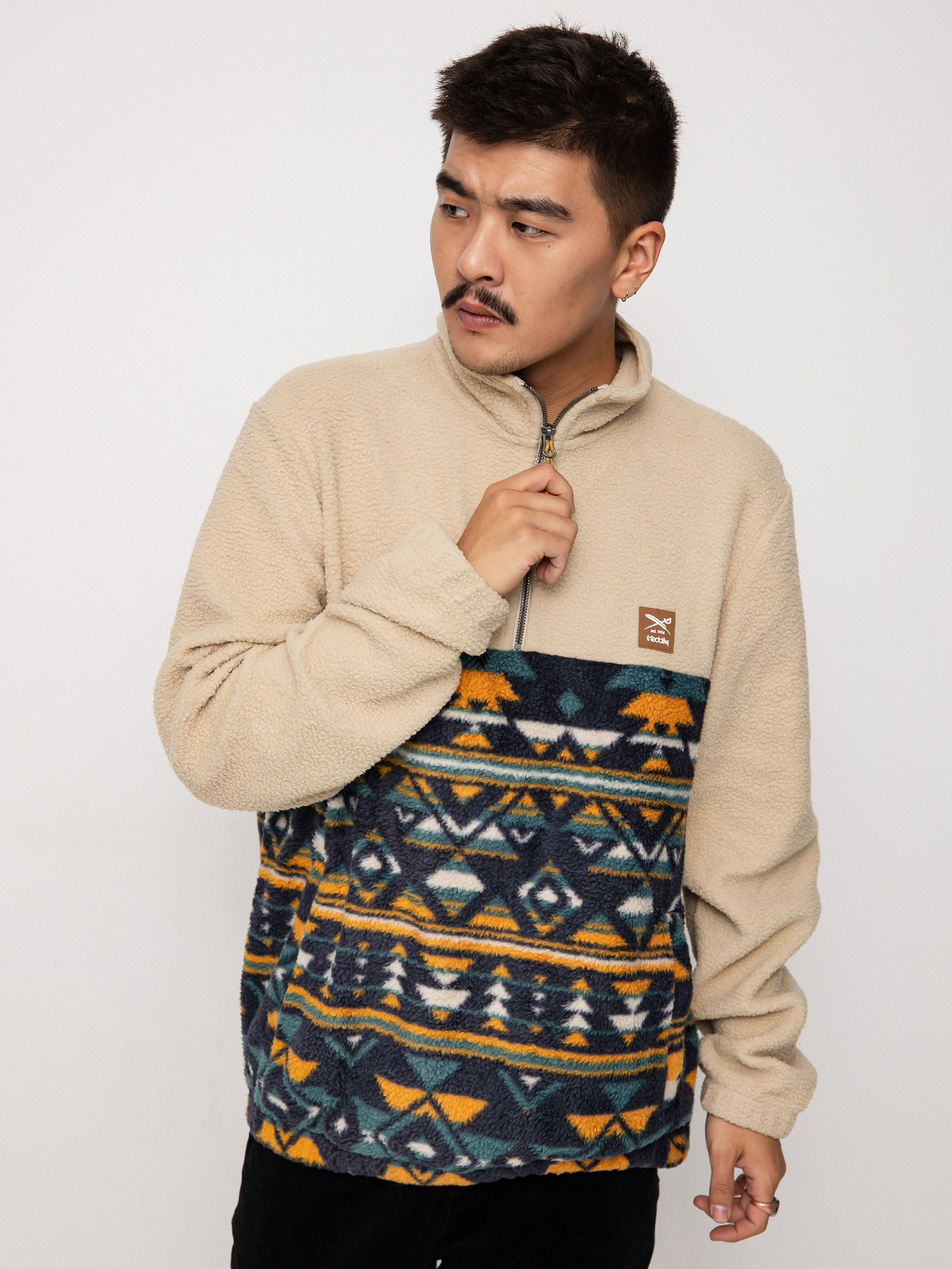 Iriedaily Insaneia Troyer Fleece - beige (navy khaki)