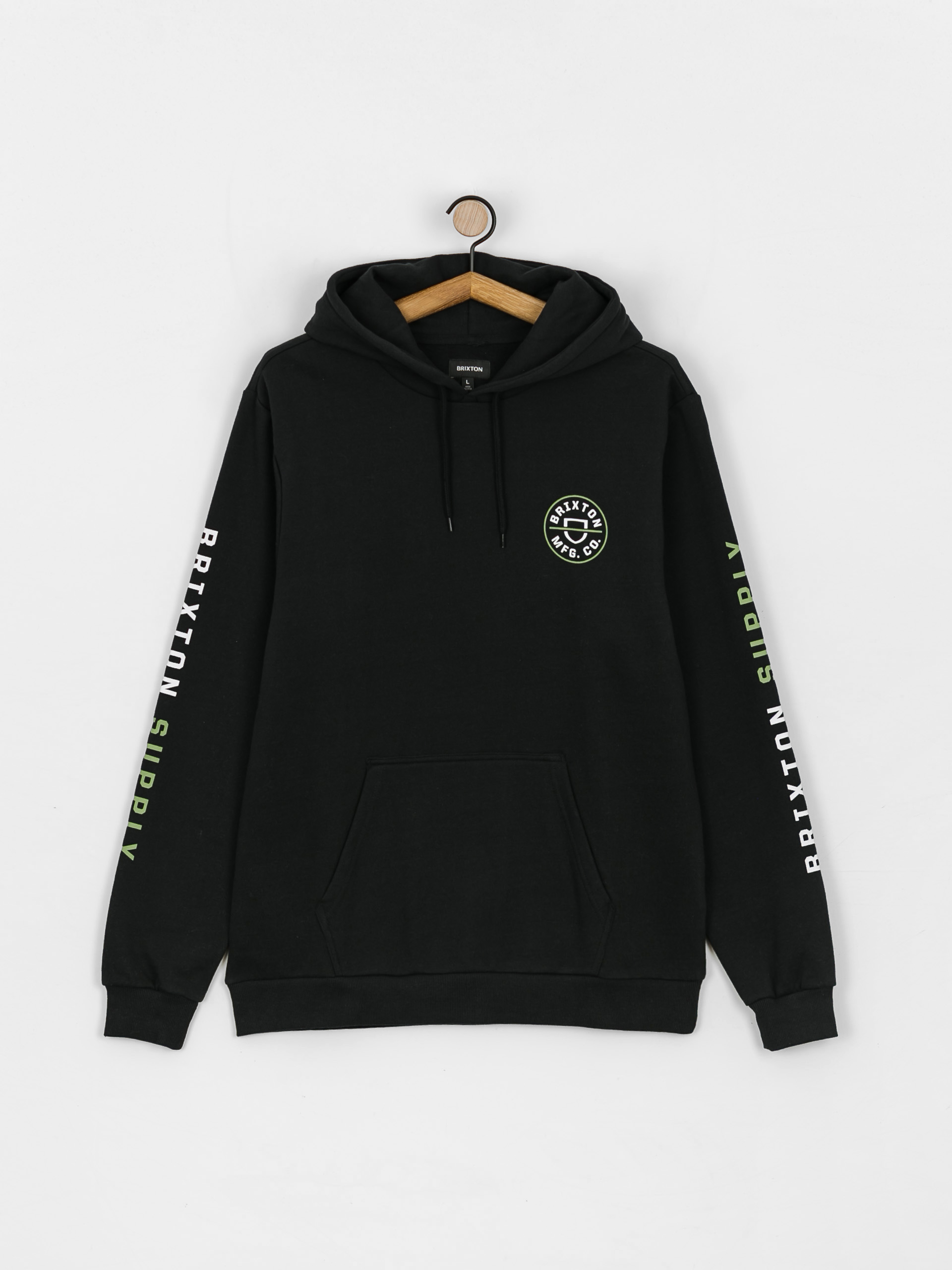 Brixton Crest HD Hoodie (black/epsom green/white)
