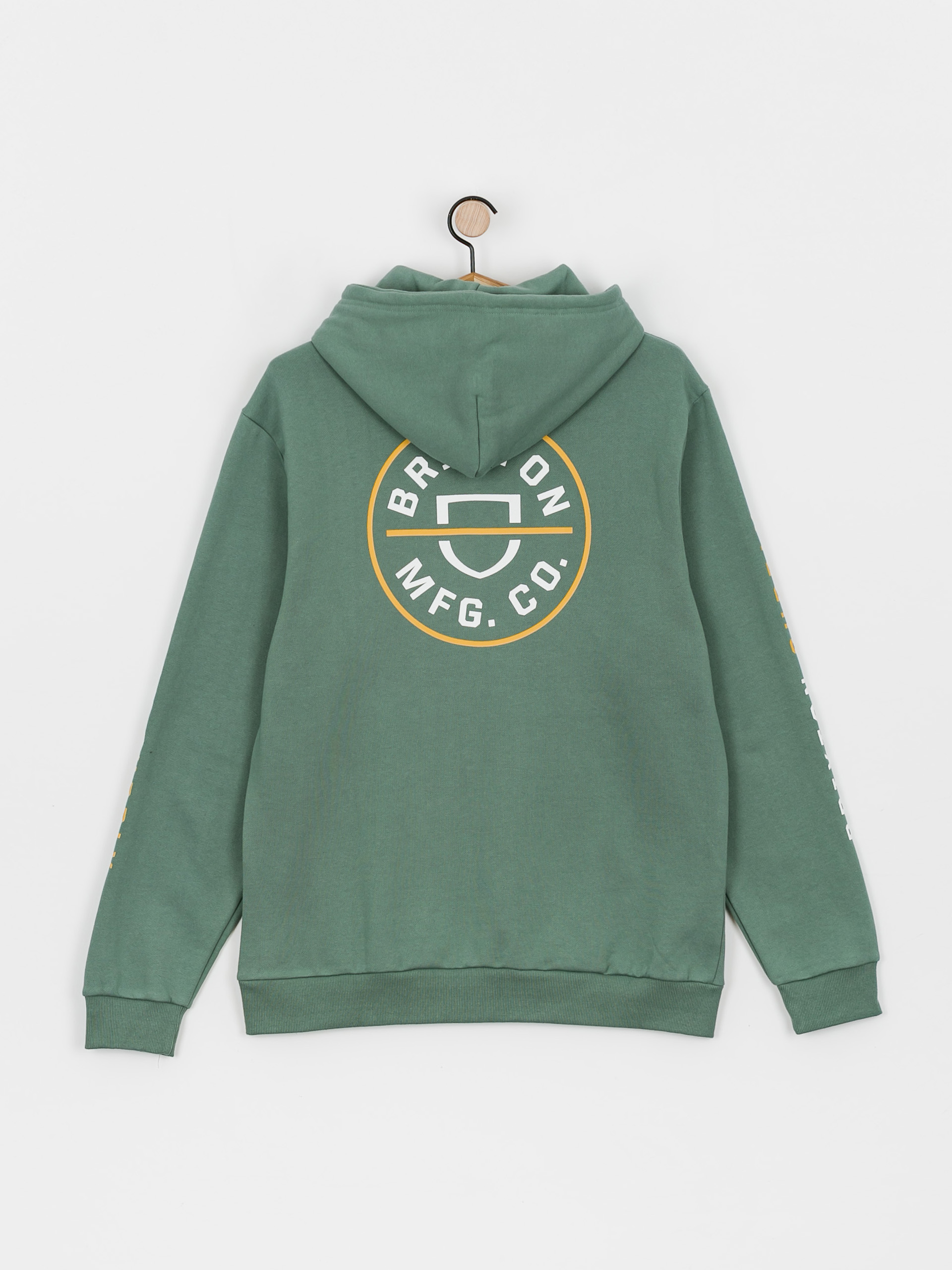 Brixton Crest HD Hoodie (deep forest/bright gold/white)