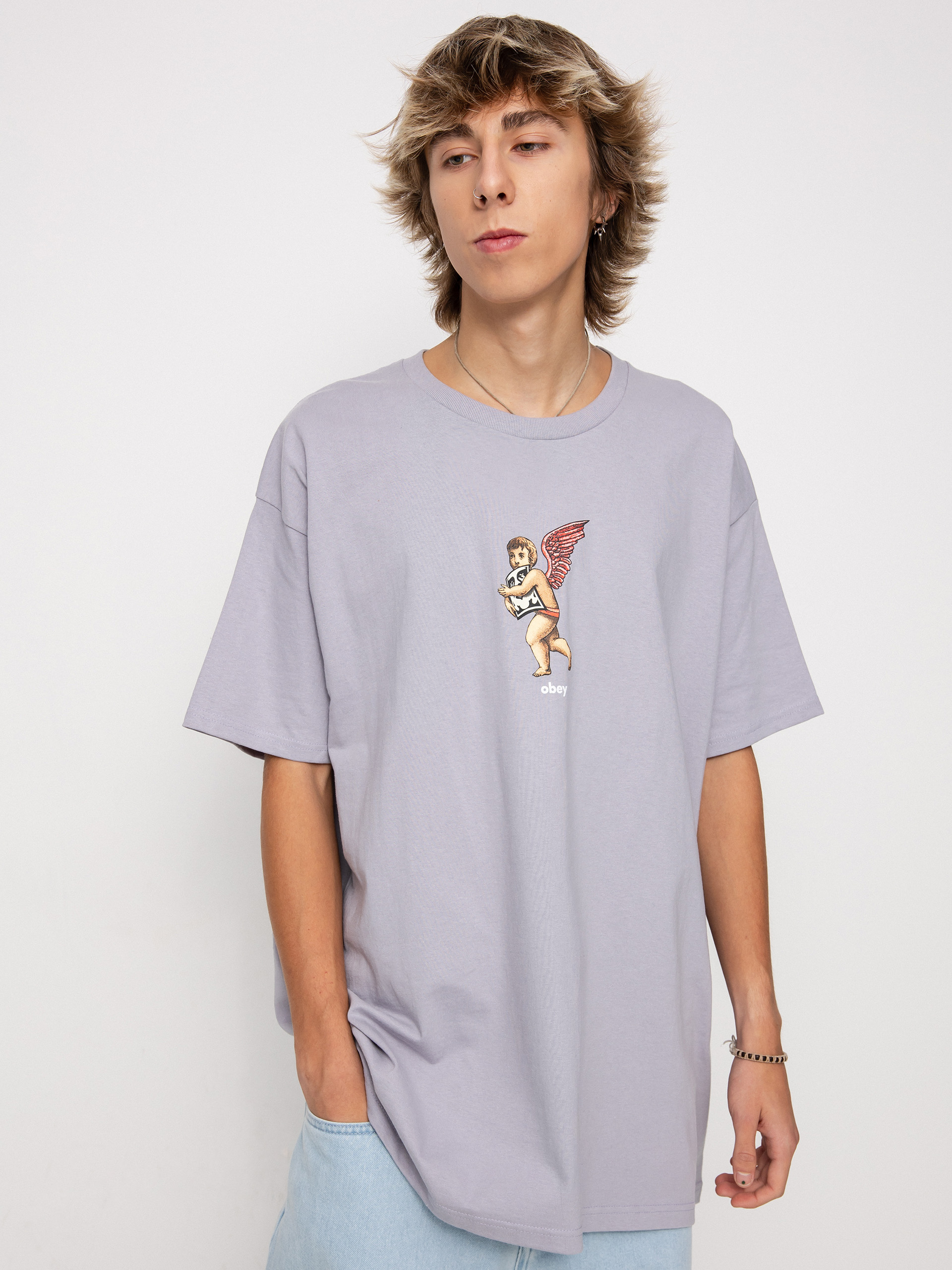 OBEY Angel Wings T-shirt (lilac chalk)