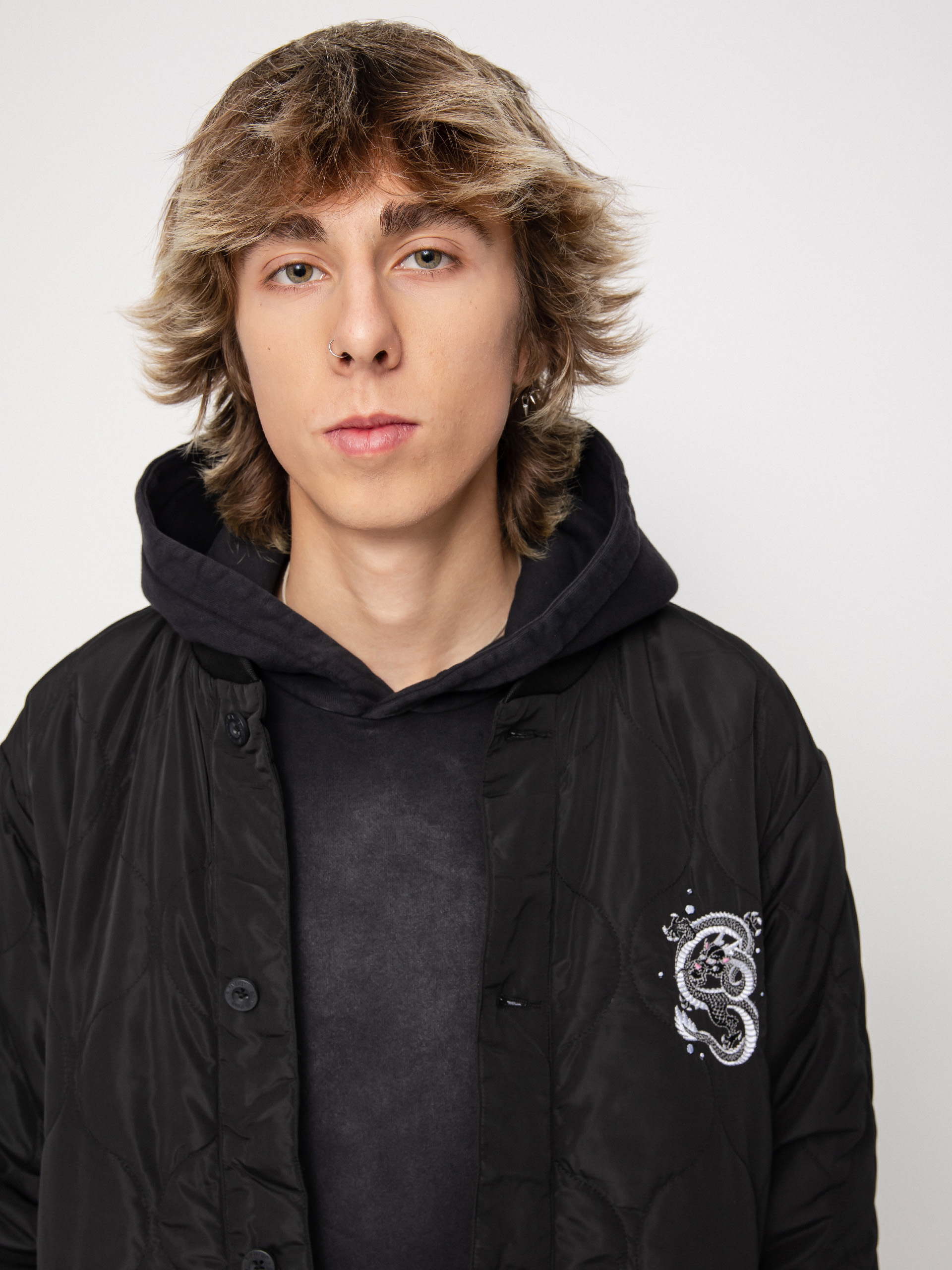RipNDip Mystic Jerm Quilted Bomber Jacket (black)