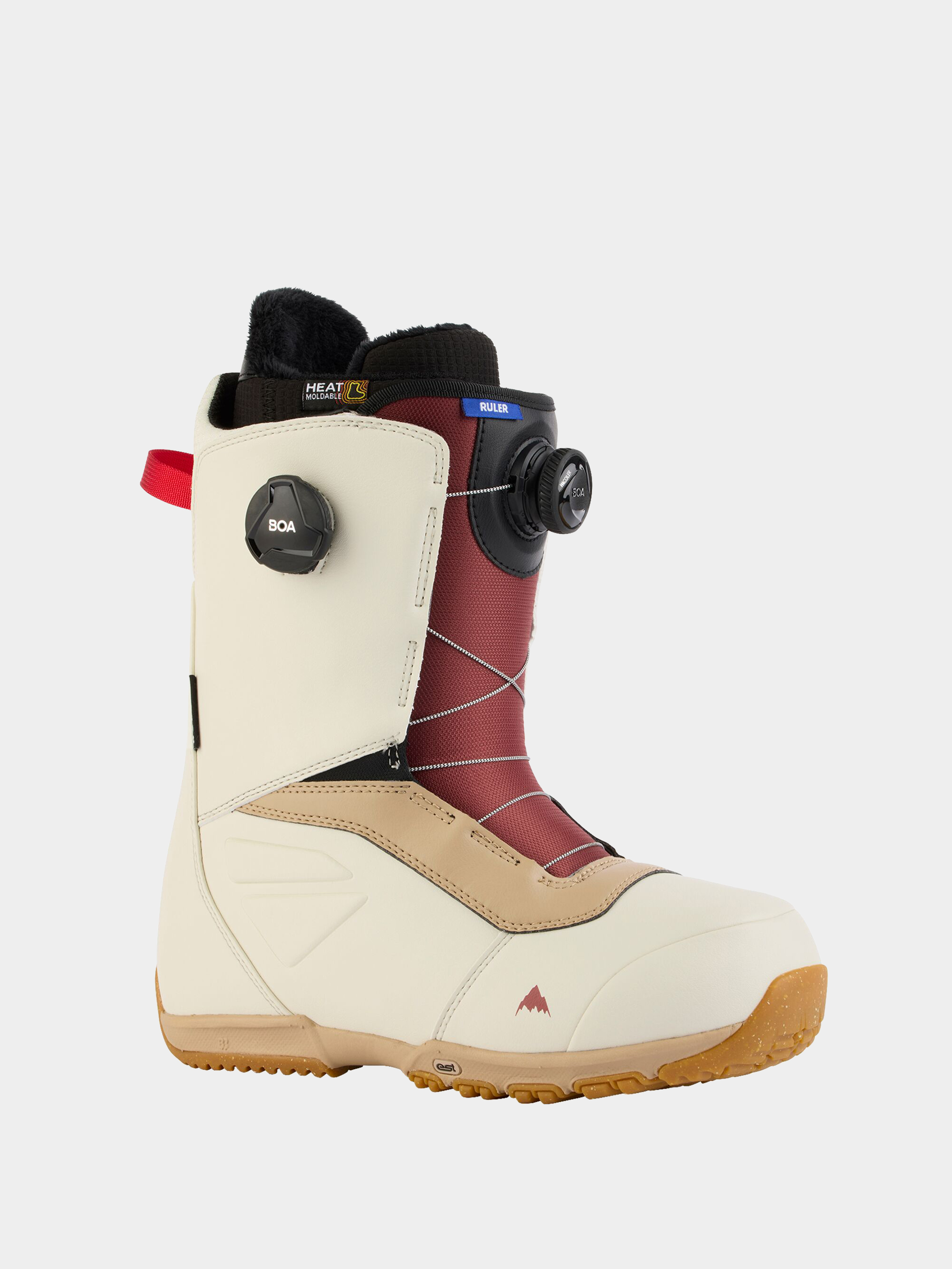 Mens Burton Ruler Boa Snowboard boots (stout white/red)