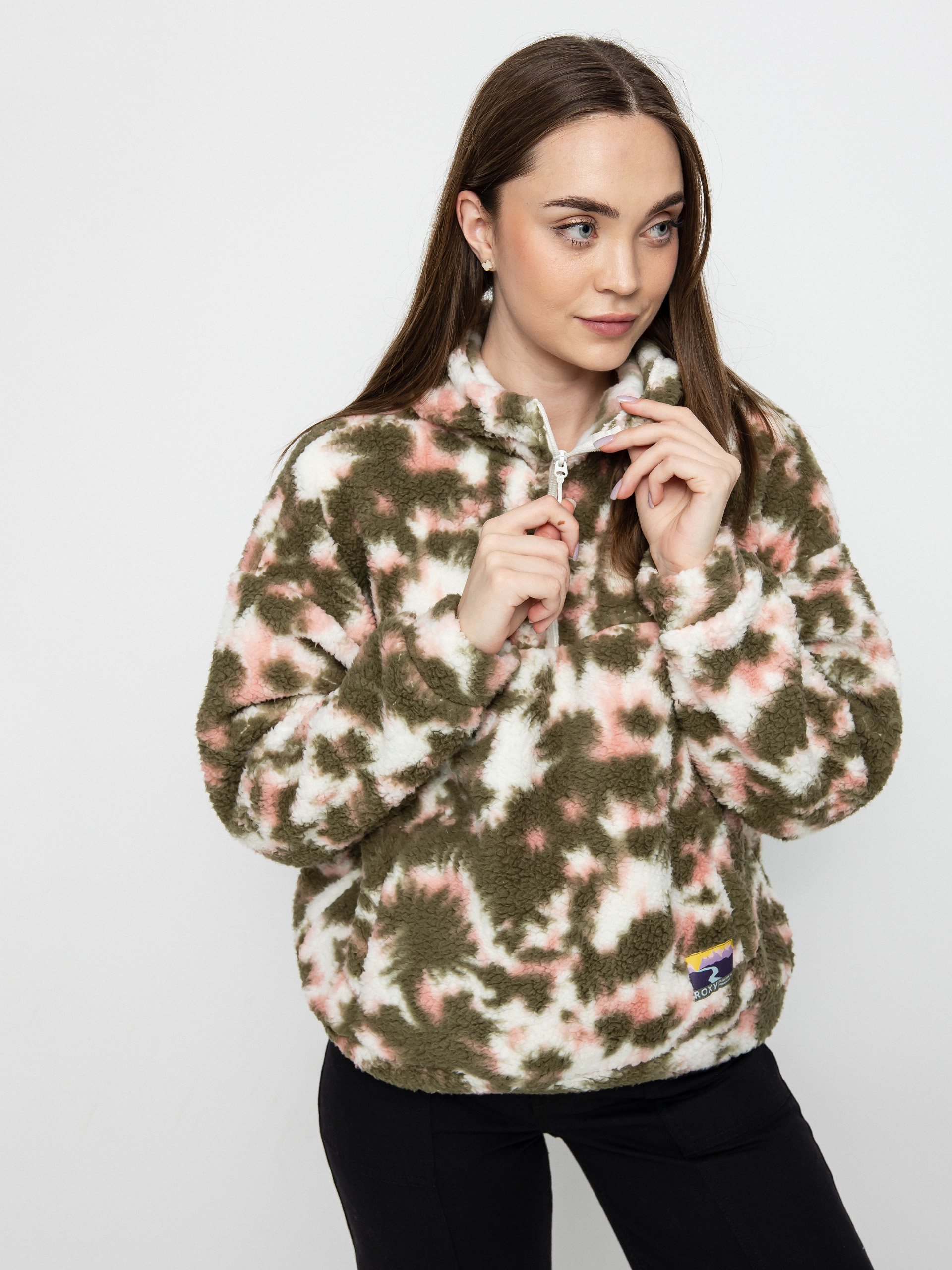 Roxy Like A Lucky Day Printed Fleece Wmn - green (deep lichen