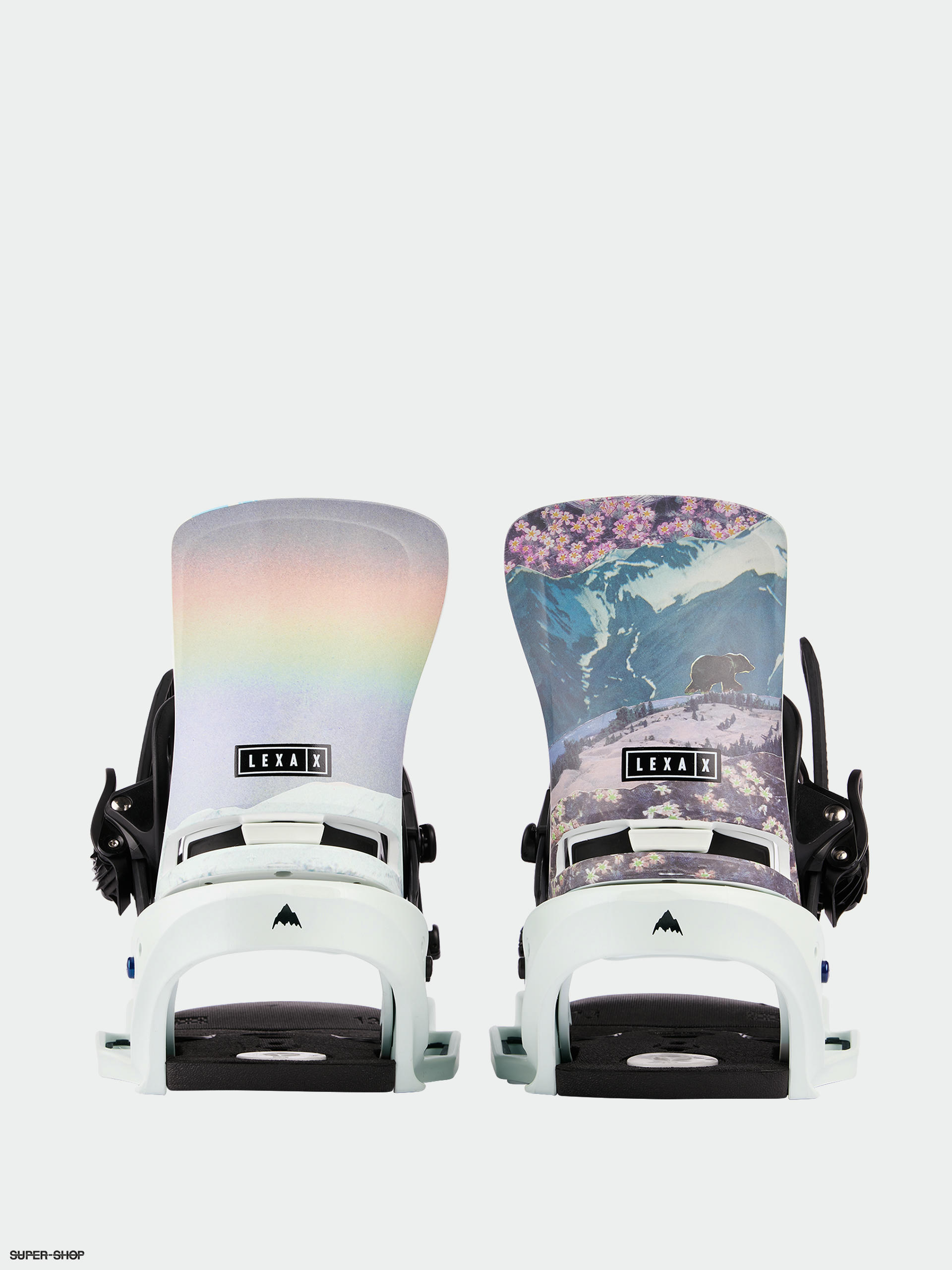 Womens Burton Lexa X Est Snowboard bindings light blue collage