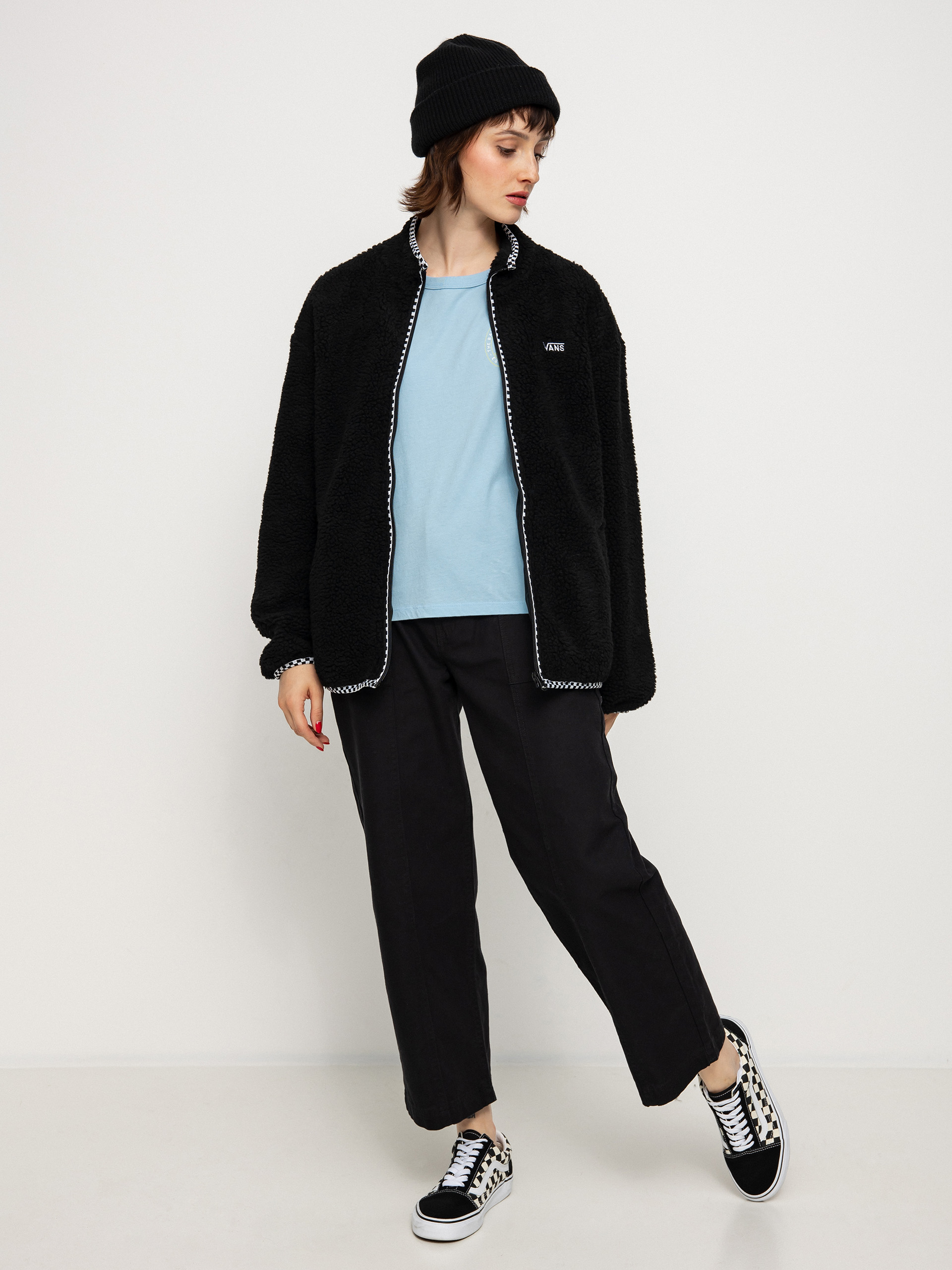 Damen Vans Griffen Ls Rpf Zip Fleece jacke (black)