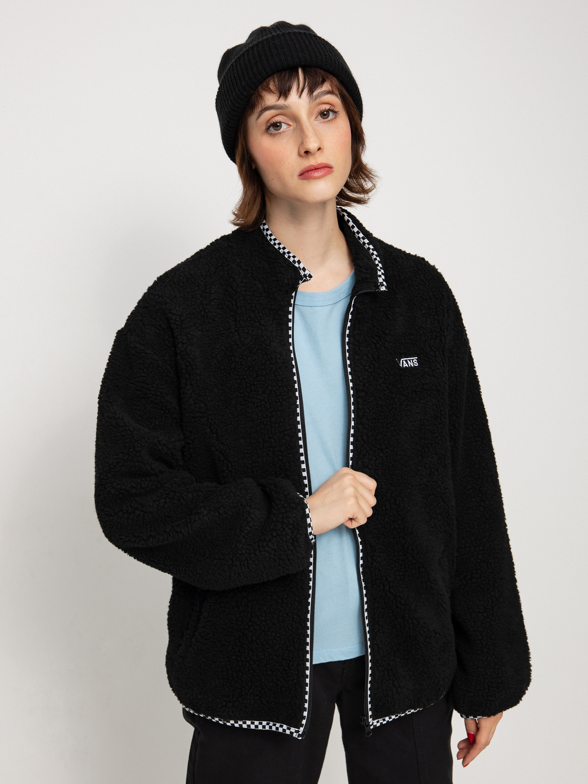 Damen Vans Griffen Ls Rpf Zip Fleece jacke (black)