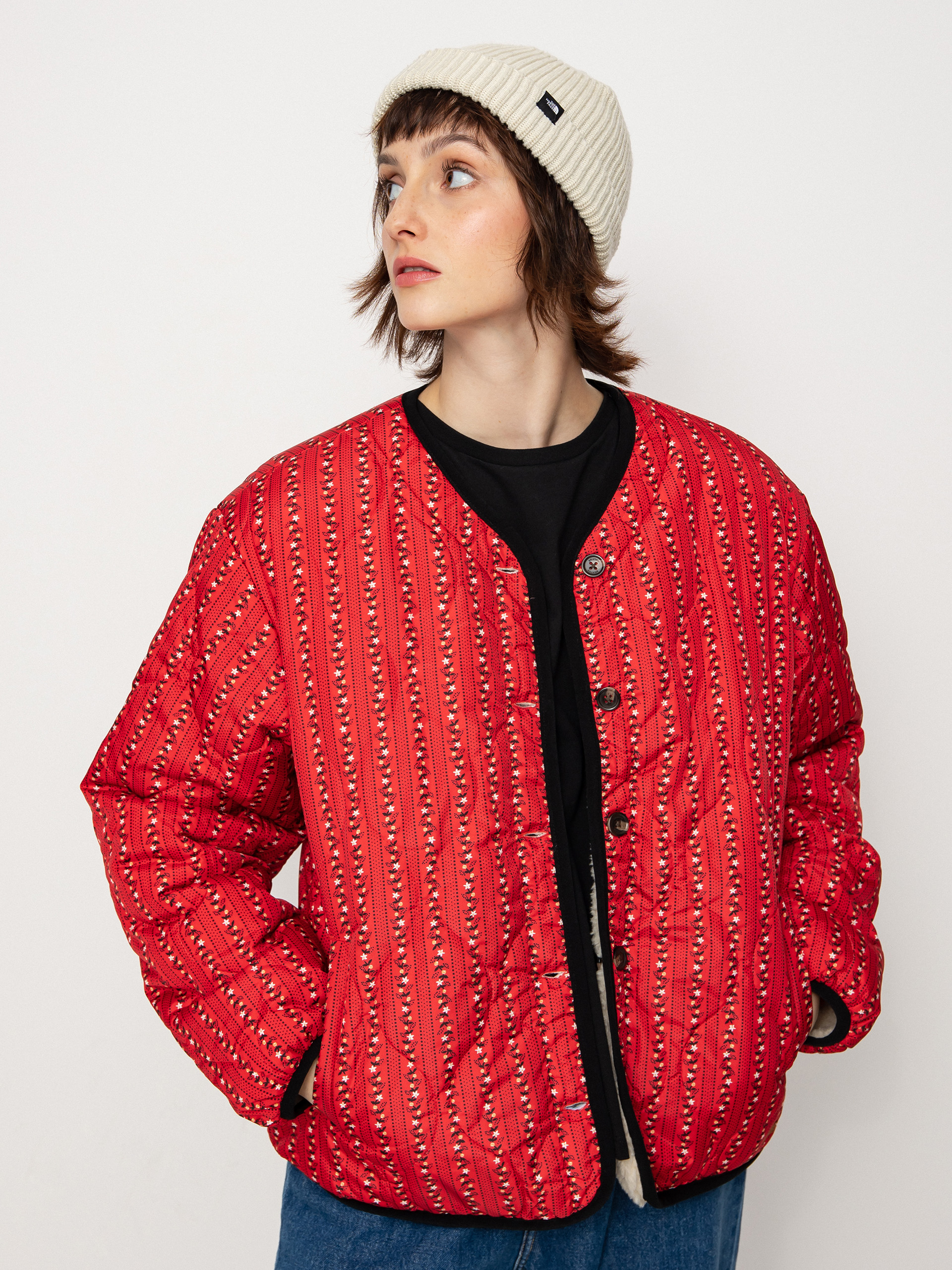Brixton Sherpa Reversible Padded Jacke Wmn (mars red praire floral)