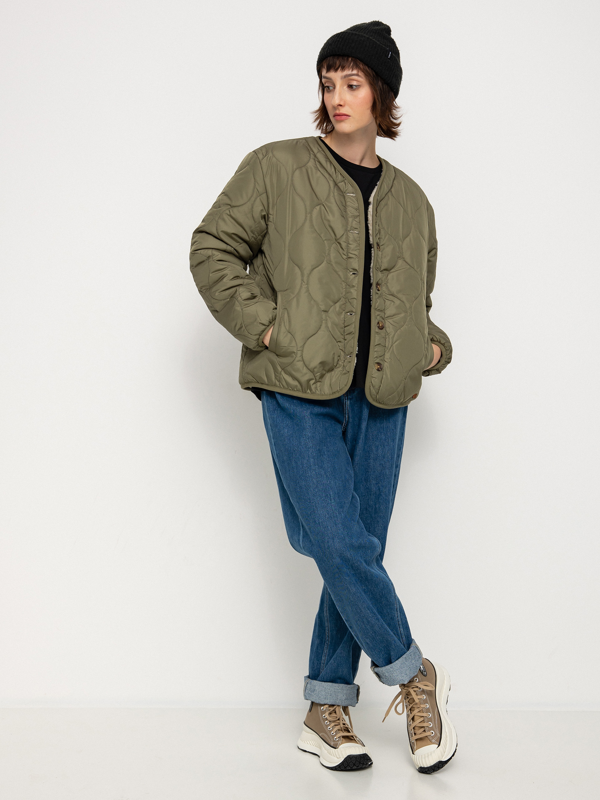 Brixton Sherpa Reversible Padded Jacket Wmn green (military olive)
