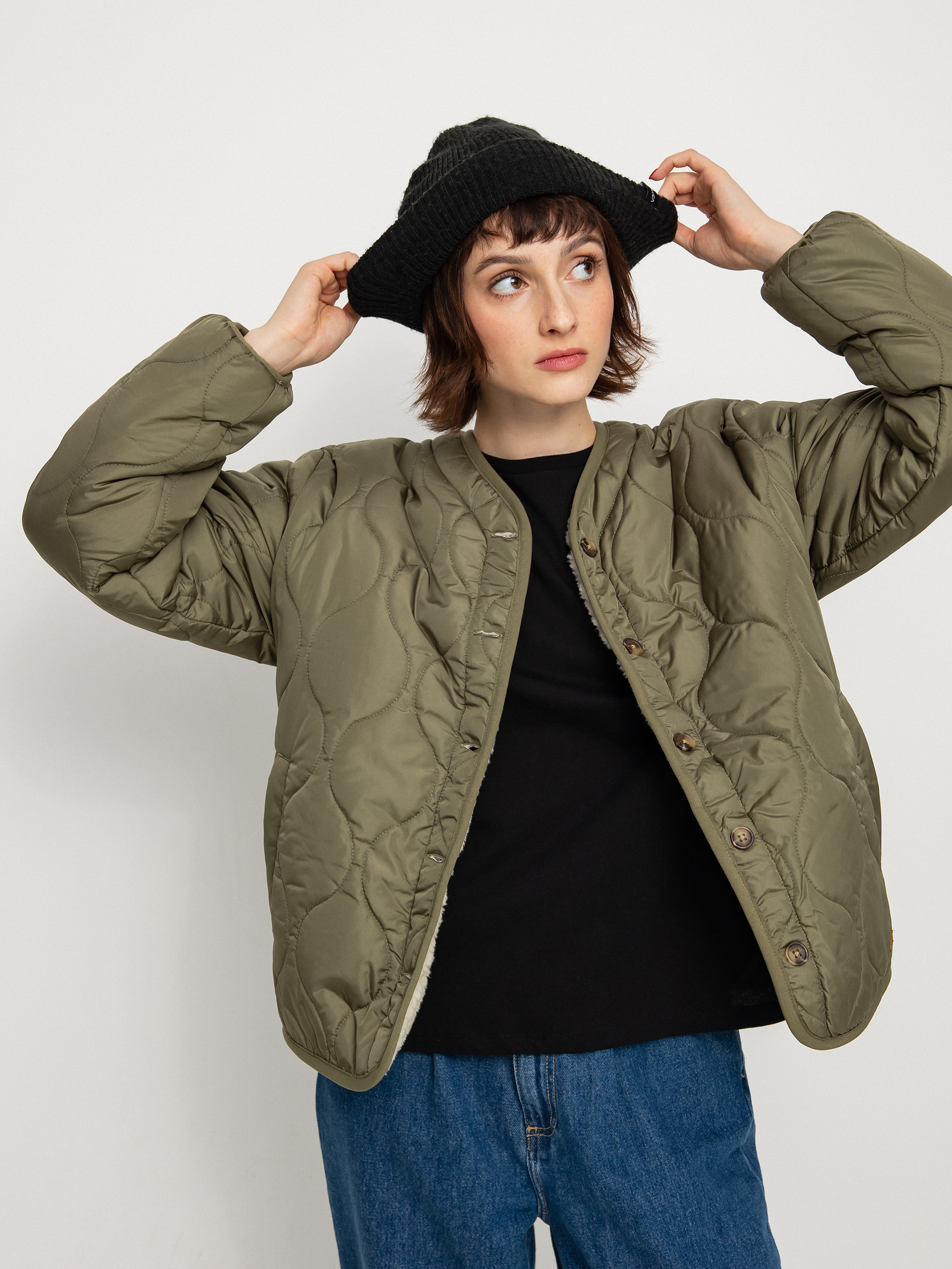 Brixton Sherpa Reversible Padded Jacke Wmn (military olive)