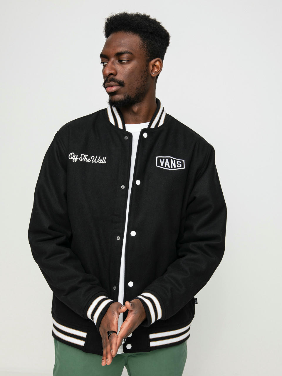 Vans Checkerboard Research Varsity Jacket - black (checkerboard ...