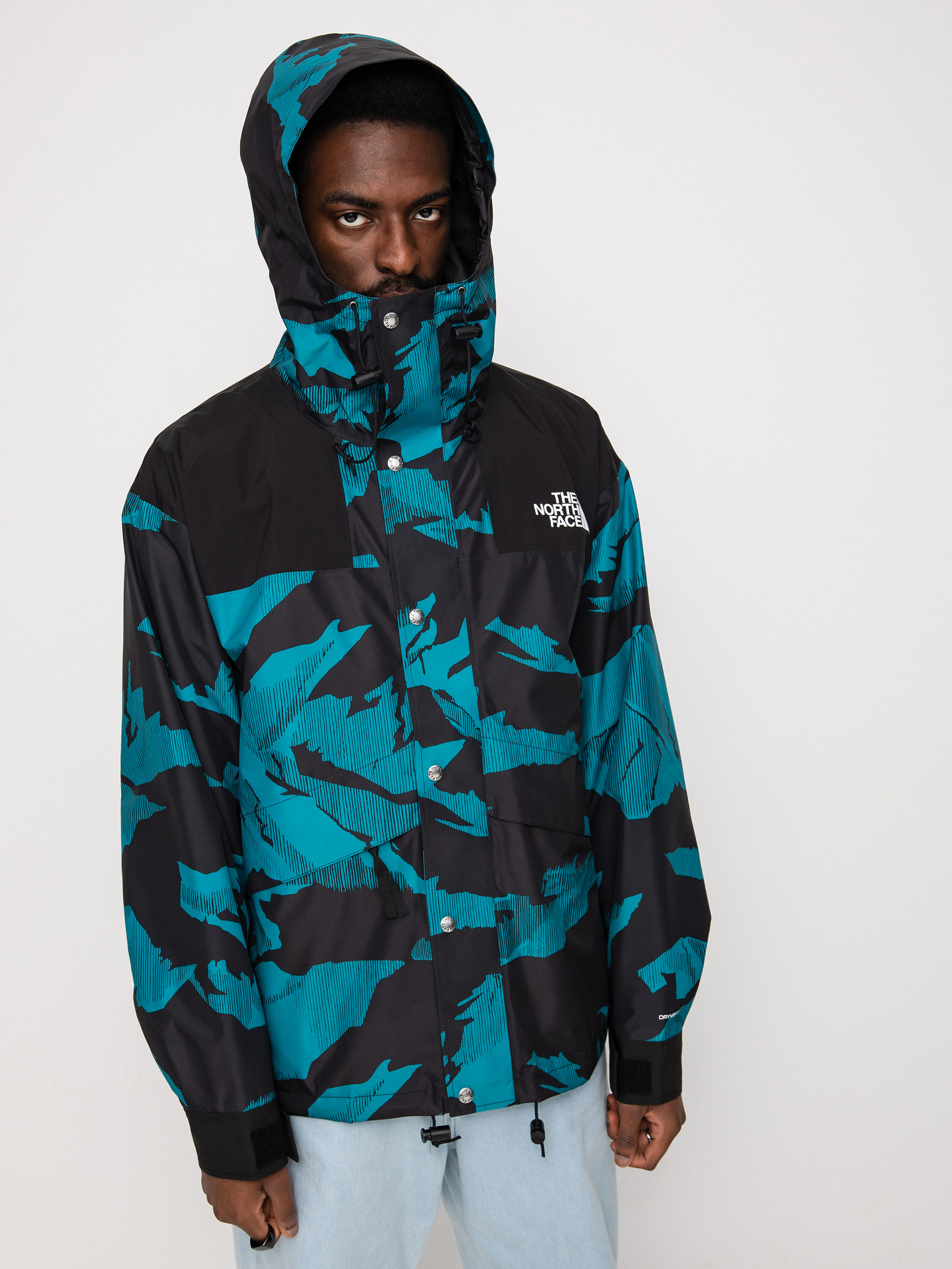 The North Face Printed 86 Retro Mountain Jacket (harbor blue mountain peak print)