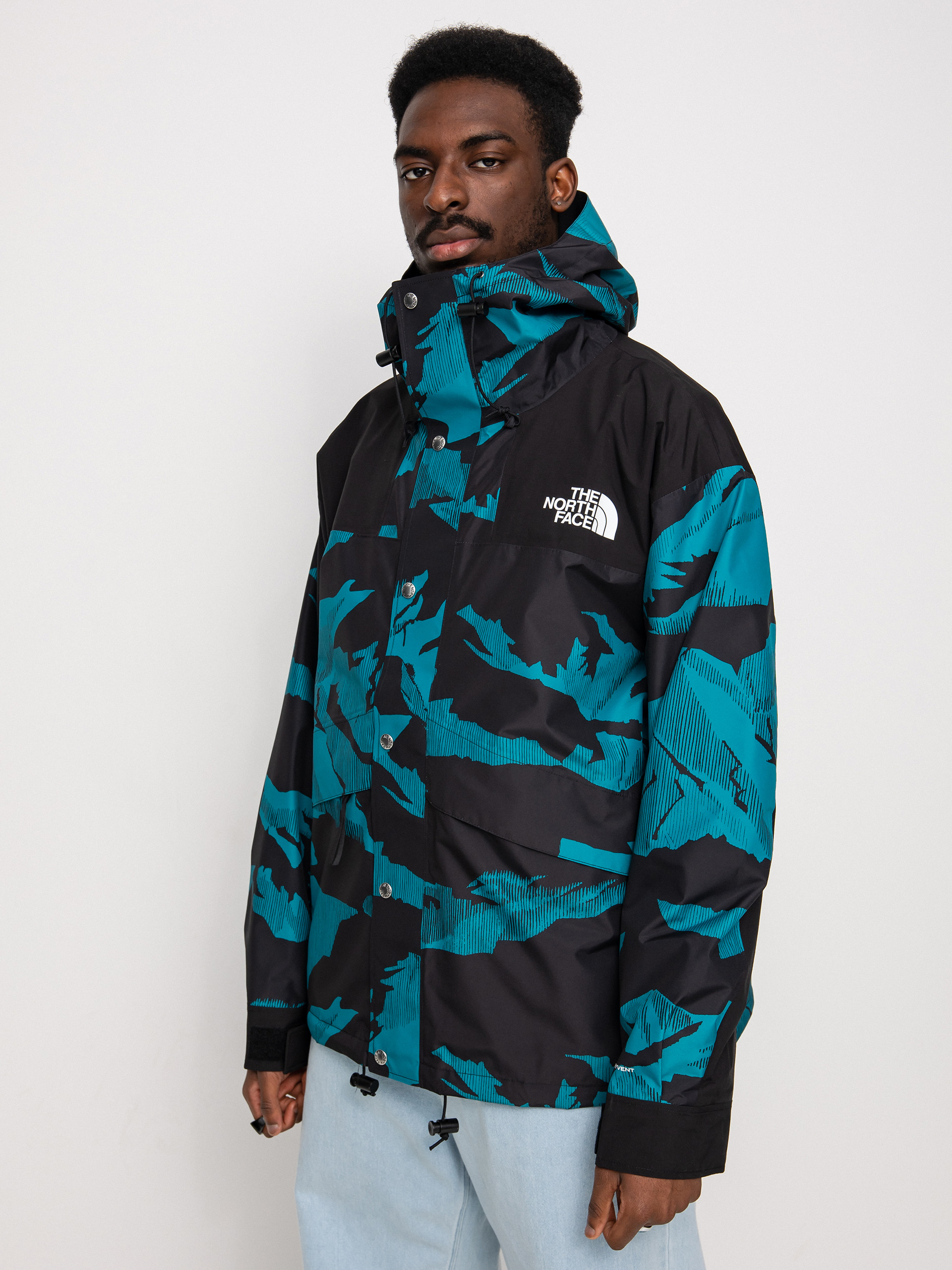 The North Face Printed 86 Retro Mountain Jacket (harbor blue mountain peak print)