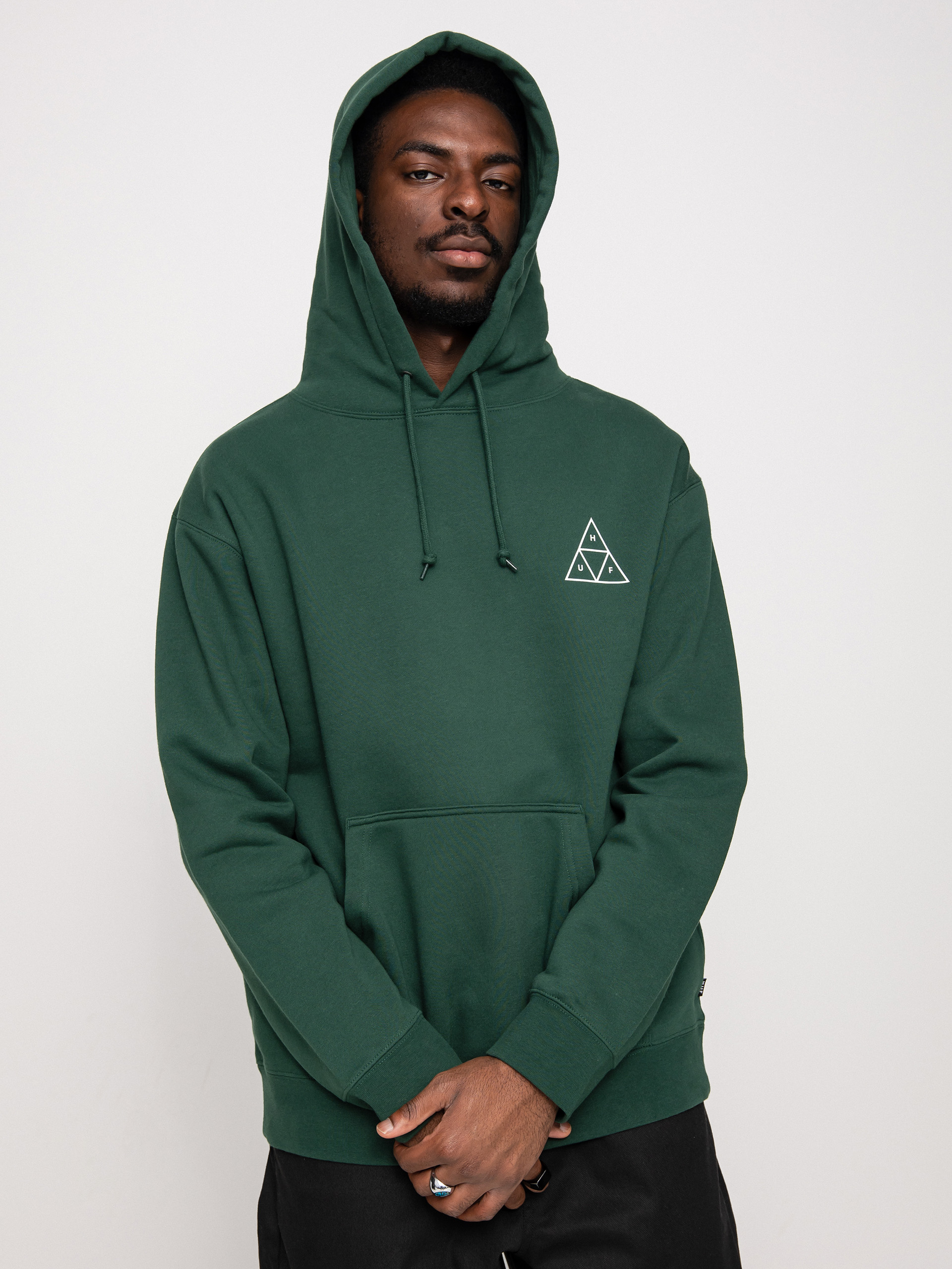 HUF Essentials Triple Triangle HD Hoodie (forest green)