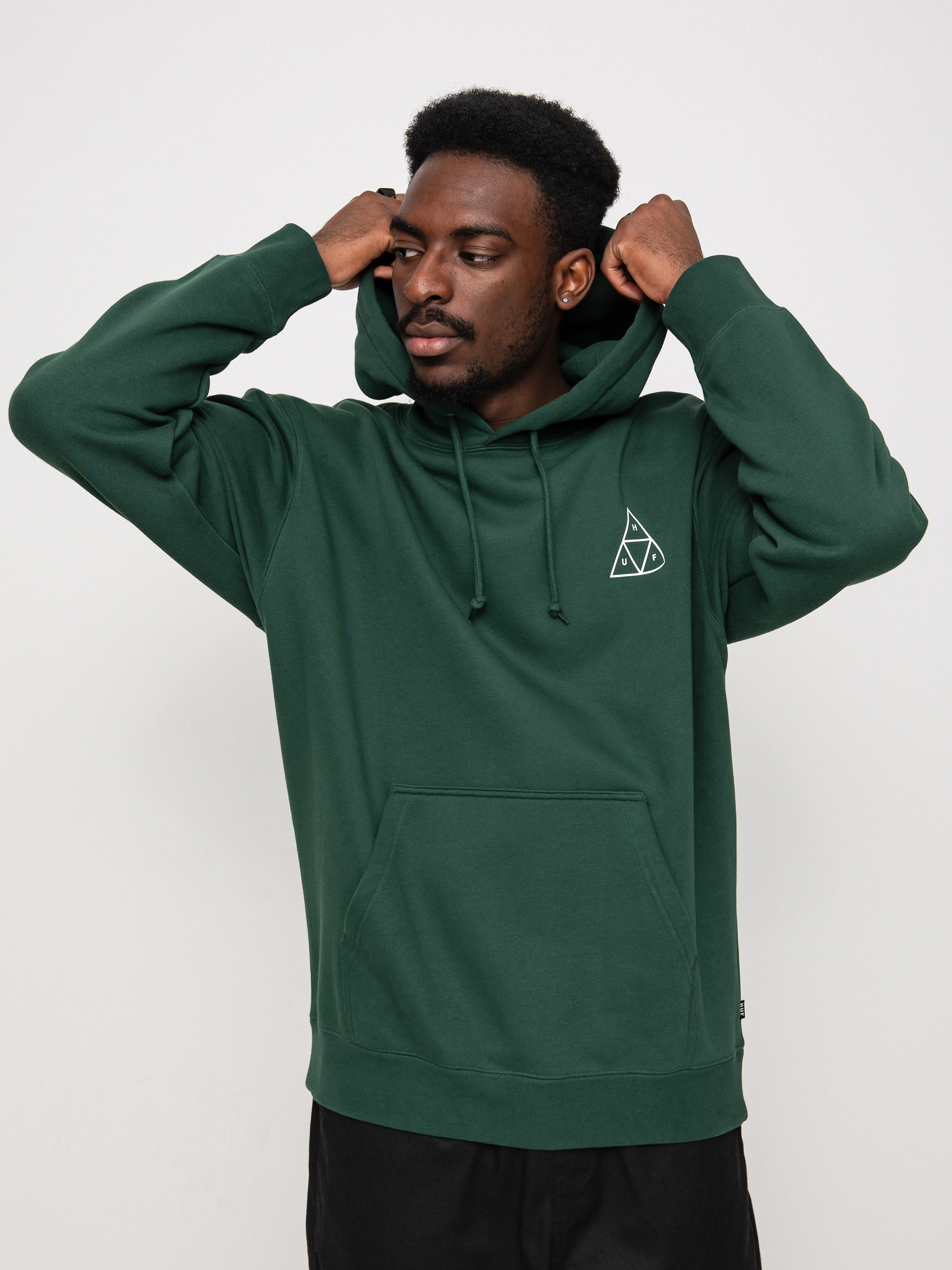 HUF Essentials Triple Triangle HD Hoodie (forest green)