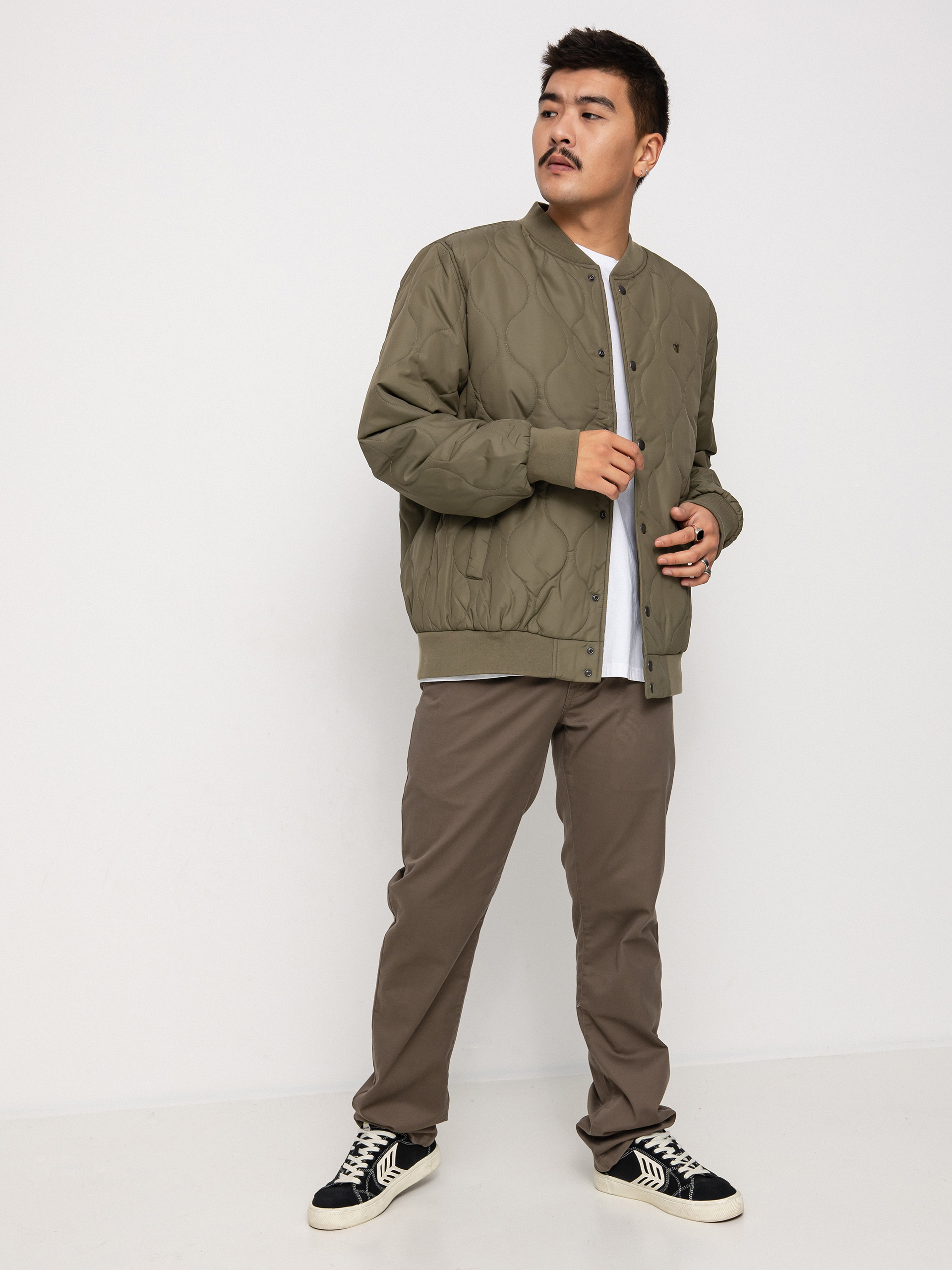 Brixton Dillinger Quilted Bomber Jacket (military olive)