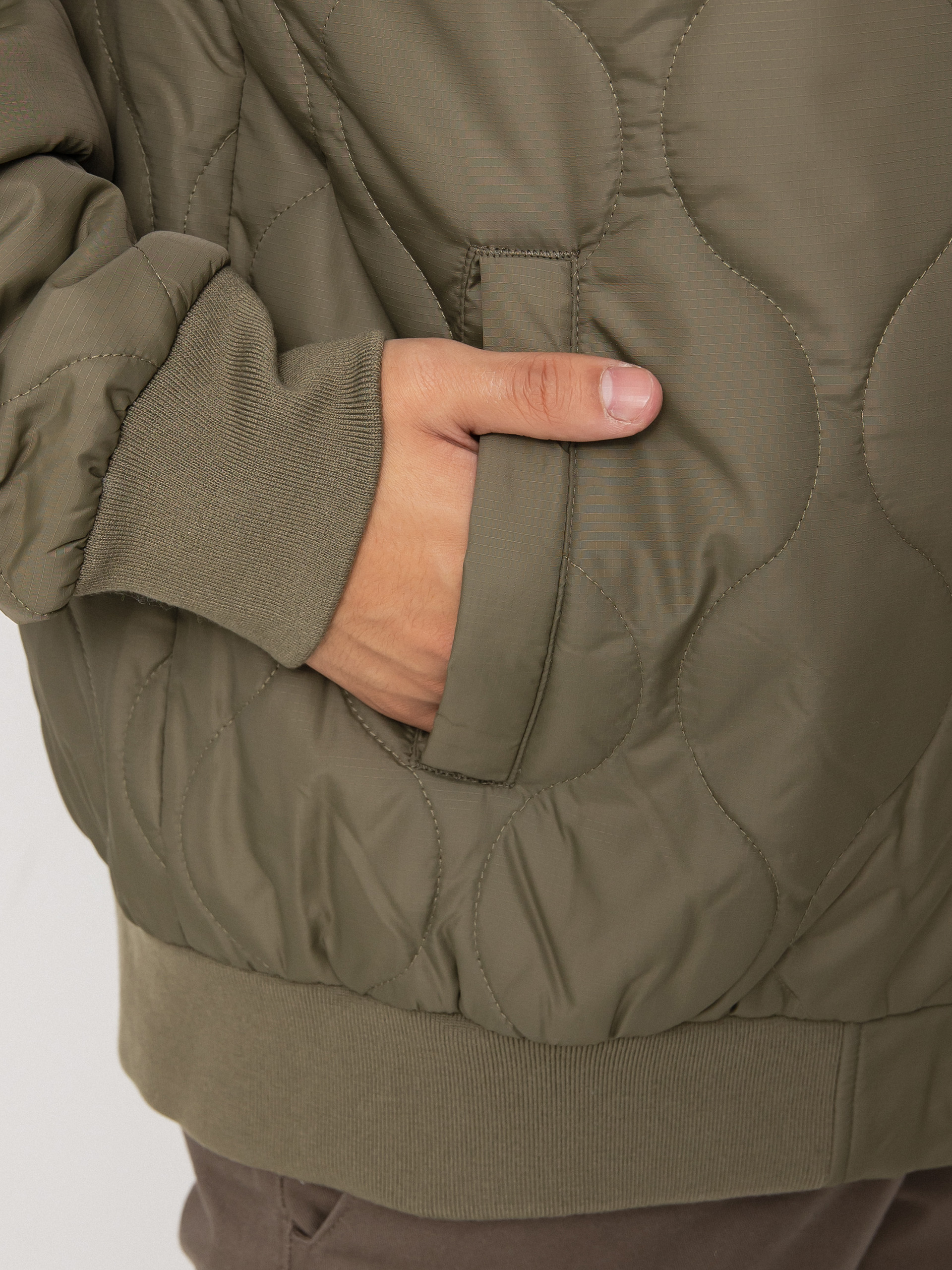 Brixton Dillinger Quilted Bomber Jacket (military olive)