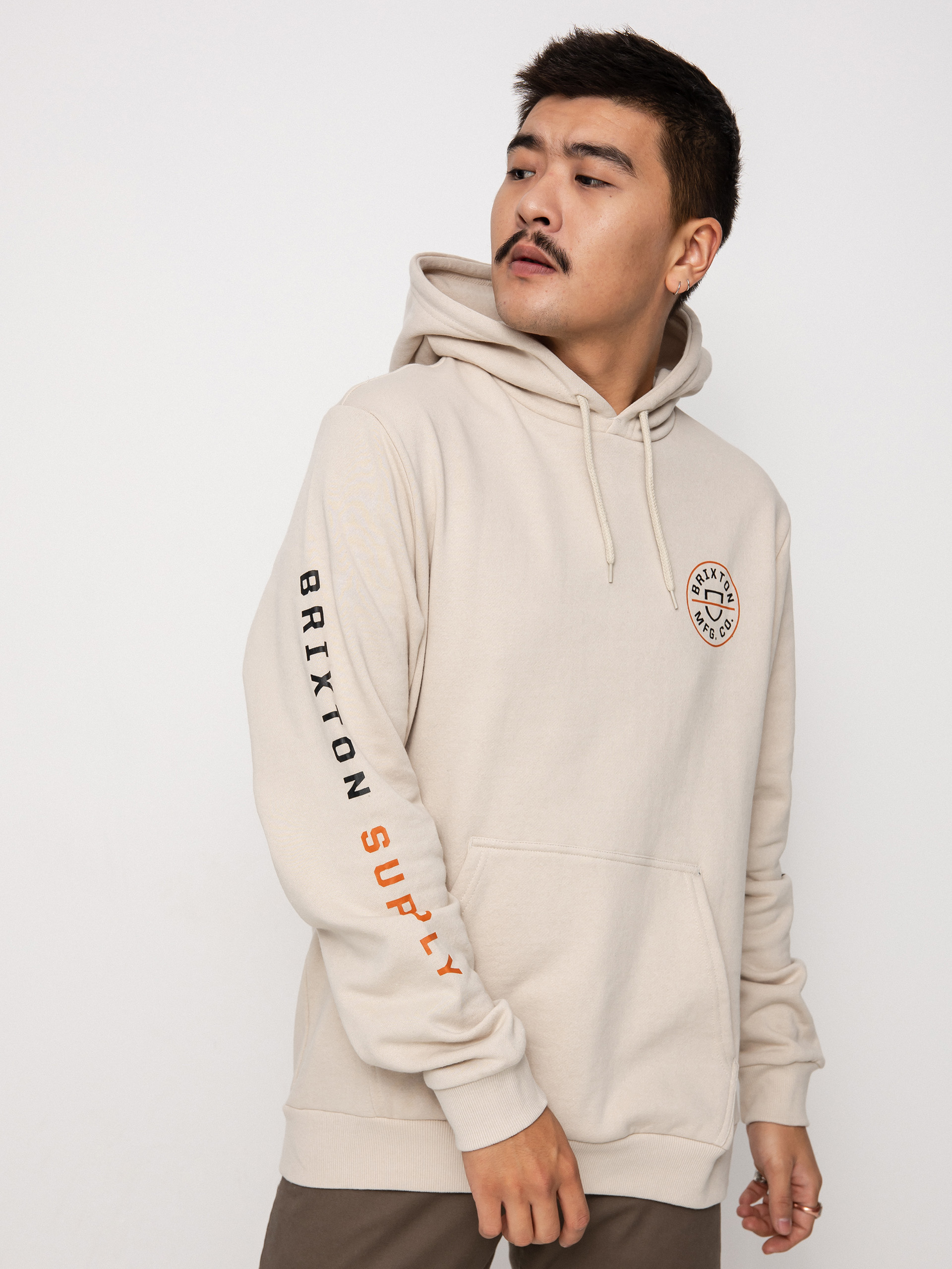 Brixton Crest HD Hoodie (beige/burnt orange/black)