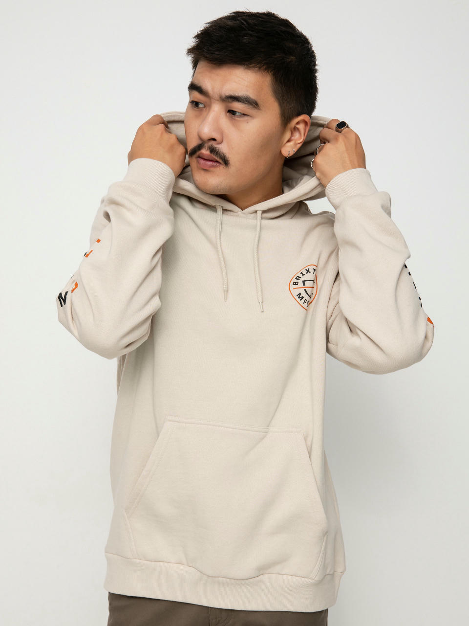 Brixton Crest HD Hoodie (beige/burnt orange/black)