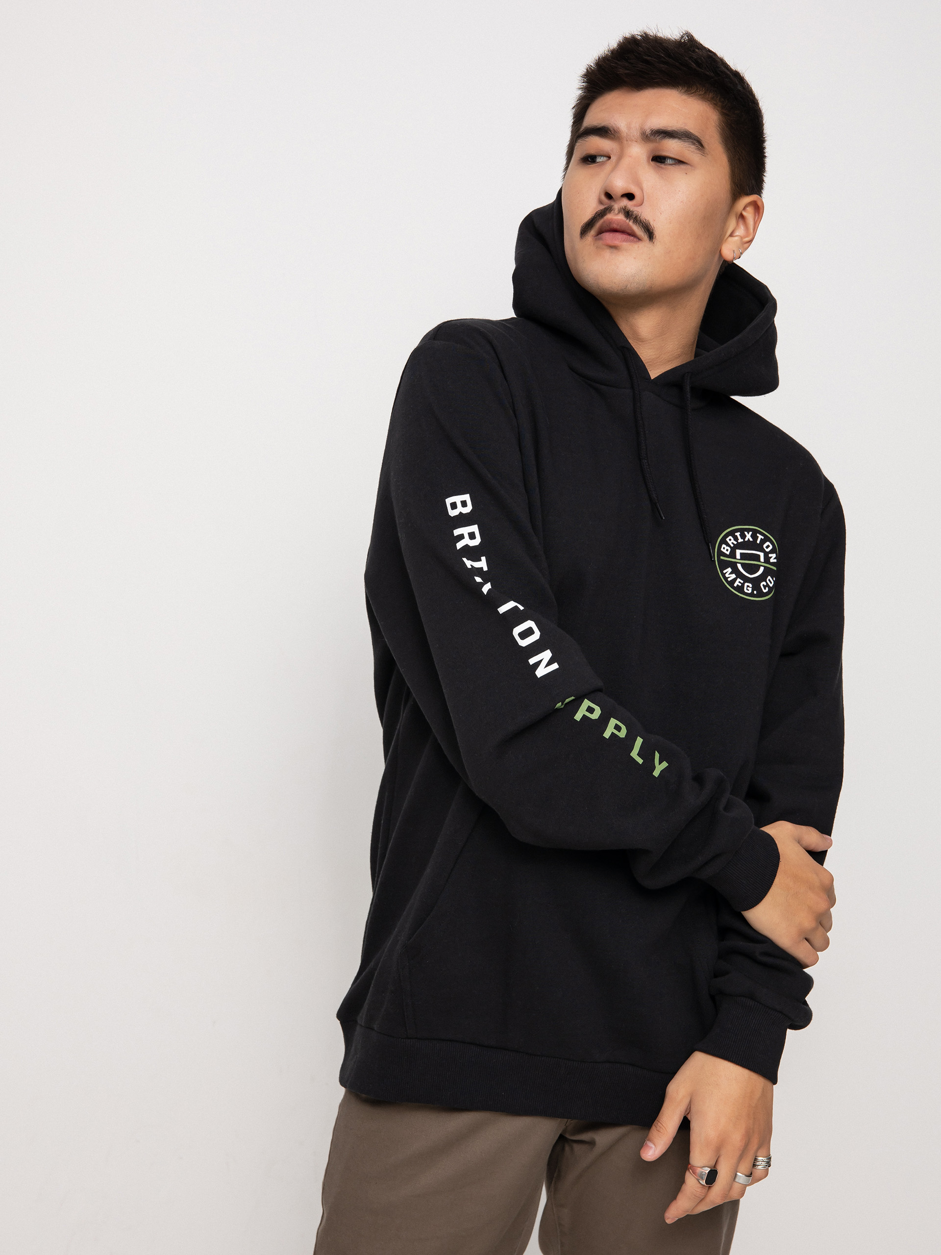 Brixton Crest HD Hoodie (black/epsom green/white)