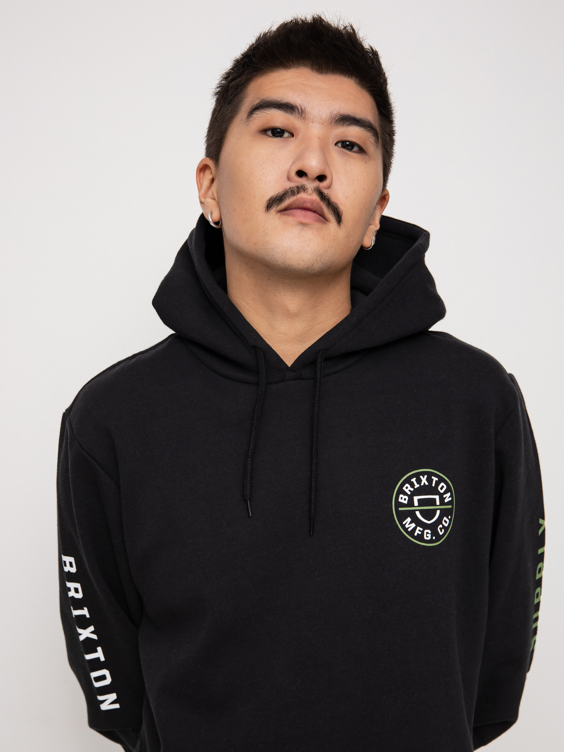 Brixton Crest HD Hoodie (black/epsom green/white)