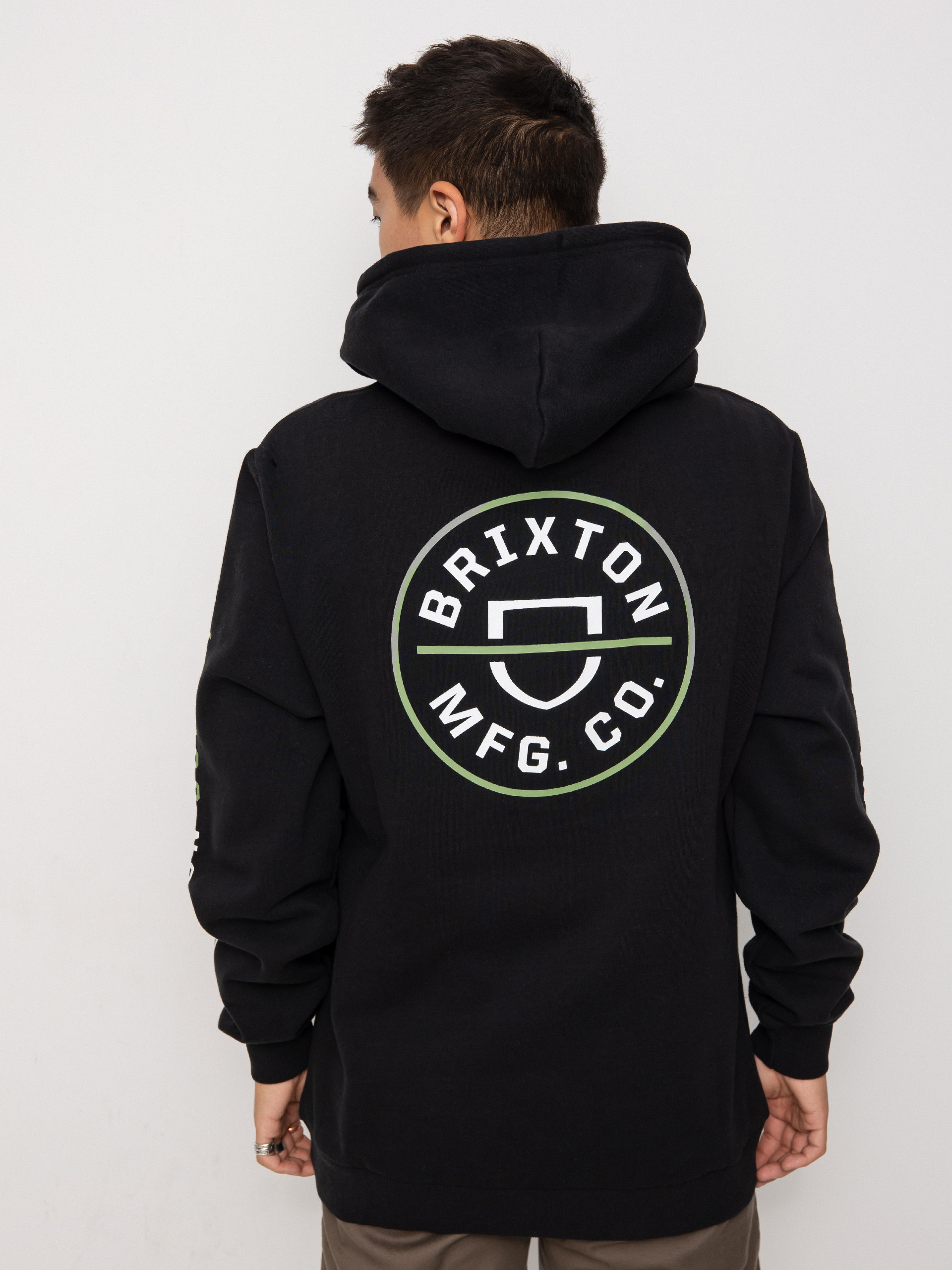 Brixton Crest HD Hoodie (black/epsom green/white)