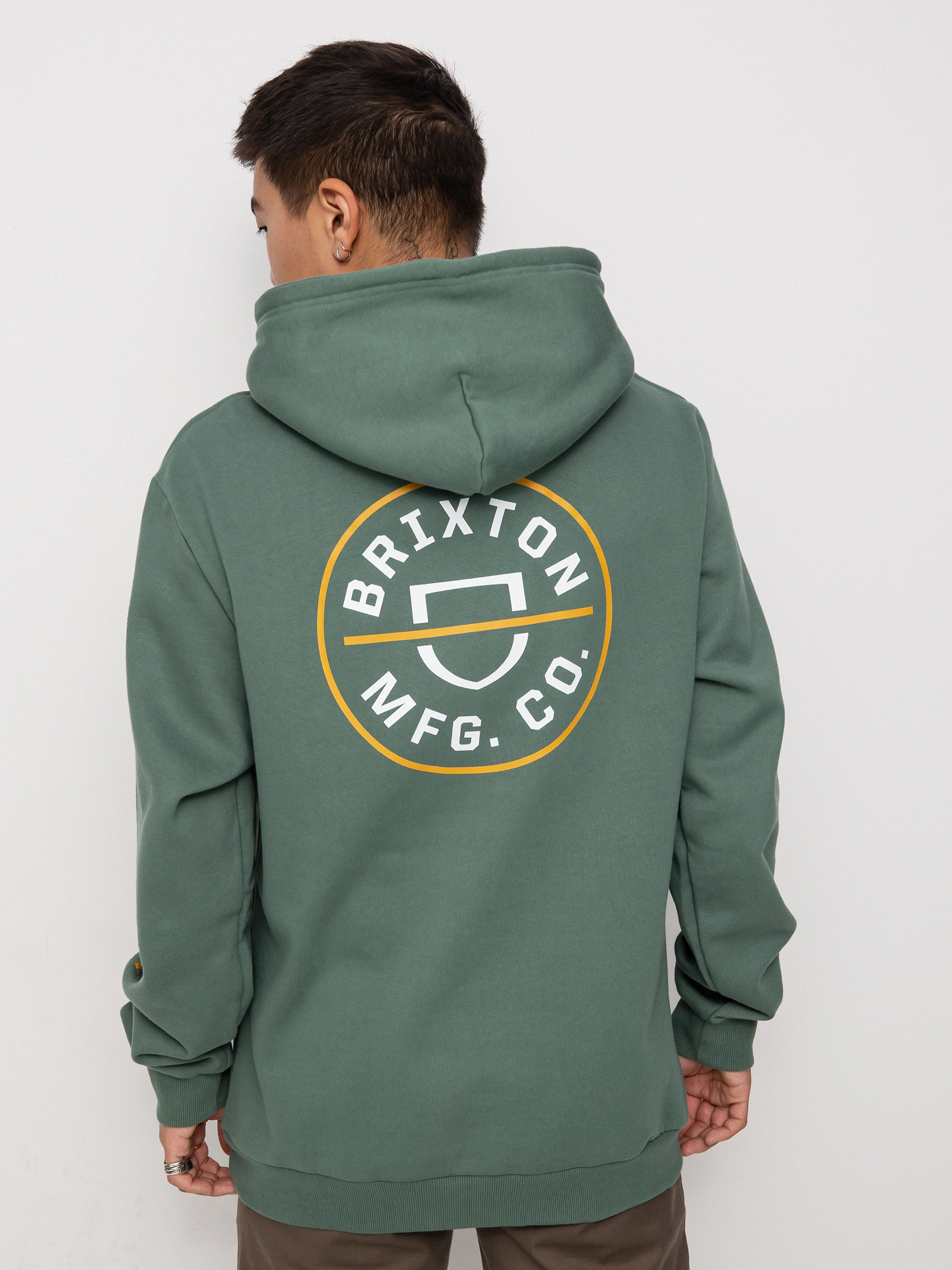 Brixton Crest HD Hoodie (deep forest/bright gold/white)