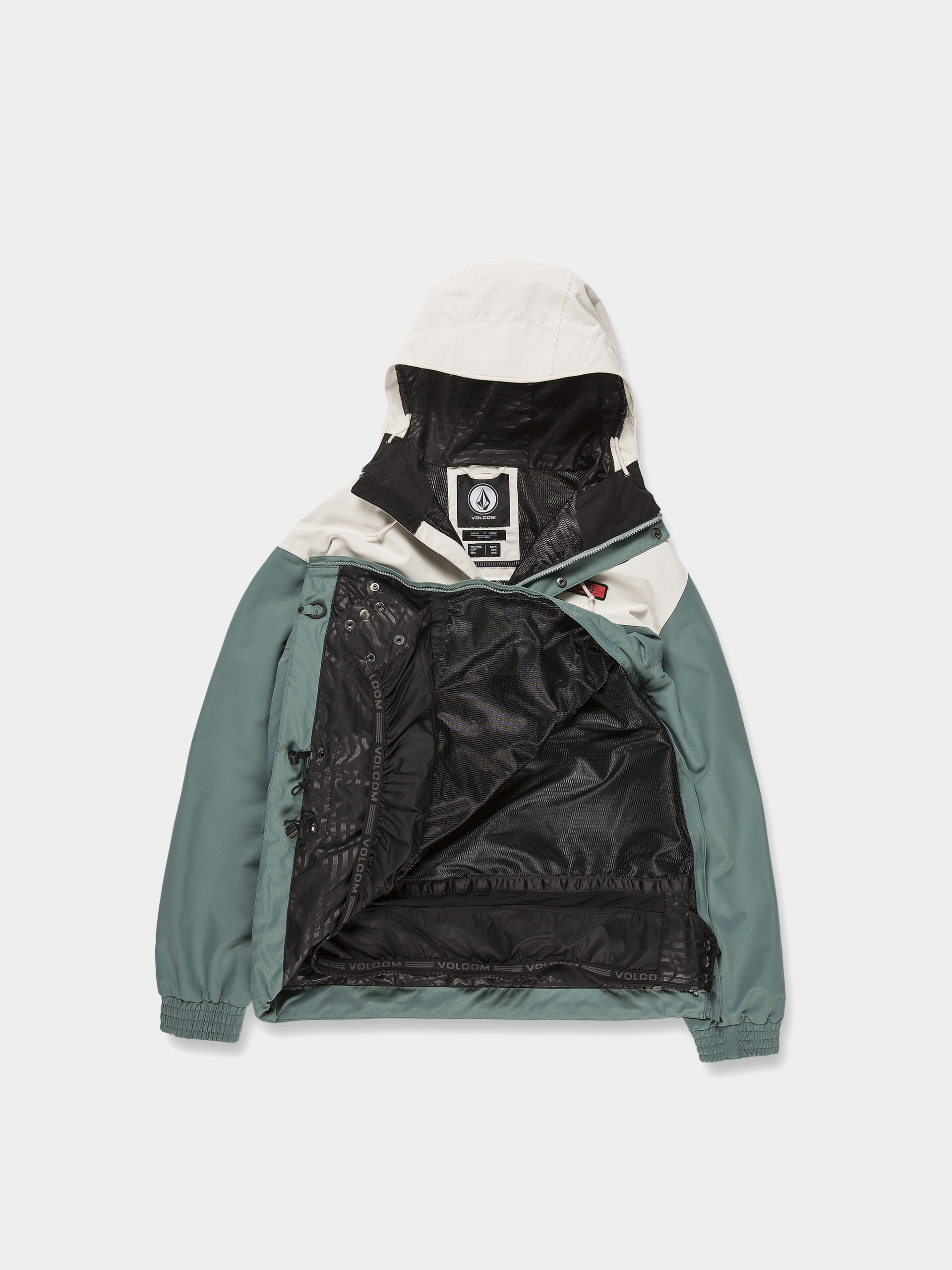 スノーボード volcom longo pullover 22-23 sage Volcom Longo Pullover Snowboard jacket - green (sage)