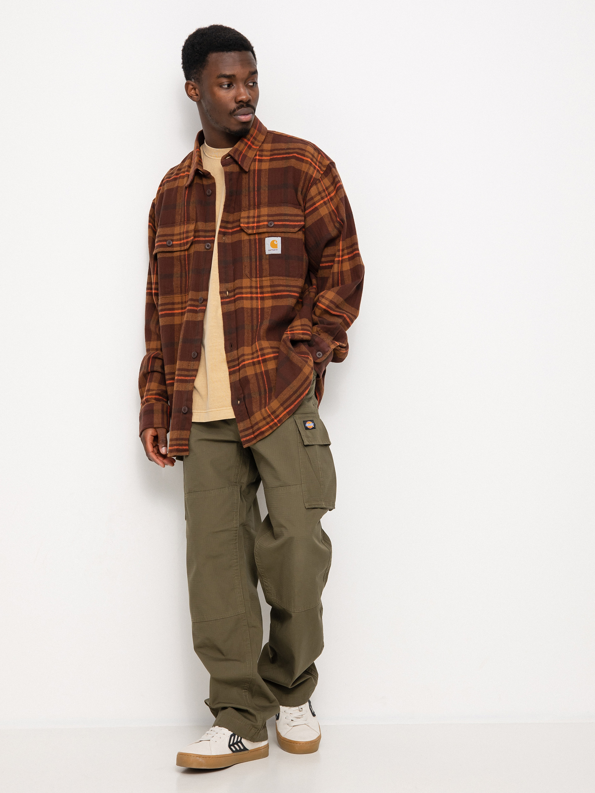 Carhartt WIP Wallace Shirt brown wallace check ale