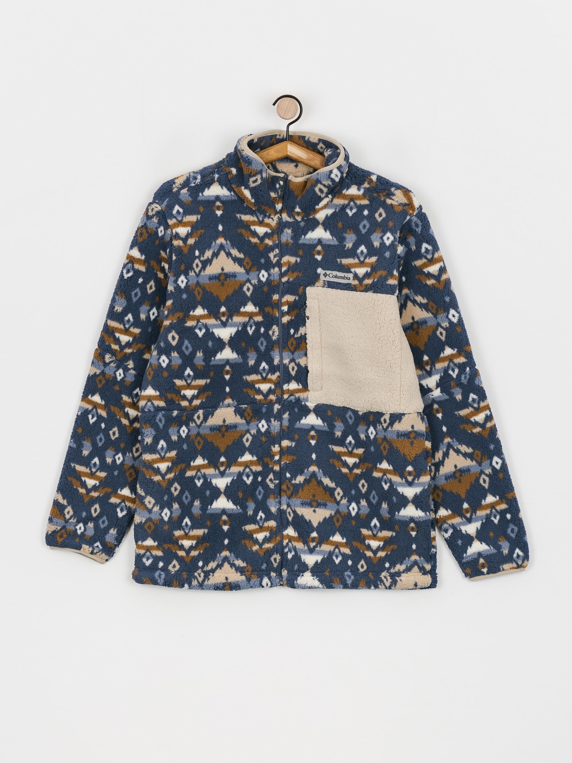 Mens Columbia Mountainside Printed Full Zip Fleece (dark mountain r)