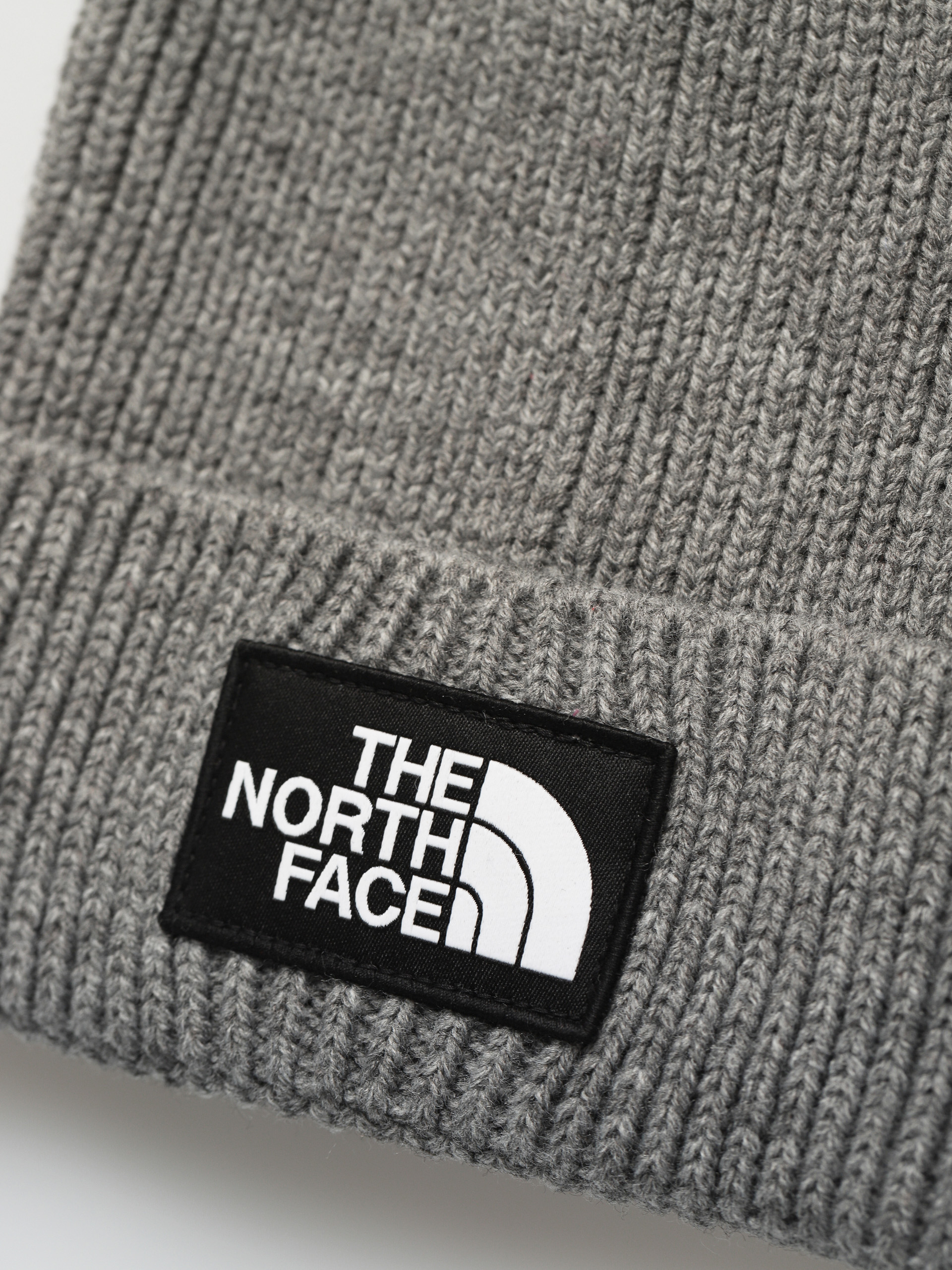 The North Face TNF Logo Box Pom Beanie (tnf medium grey heather)