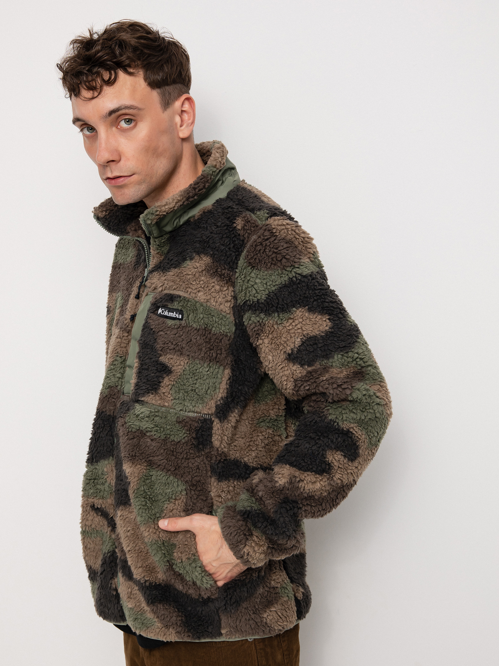 Mens Columbia Winter Pass Print Fleece Full Zip Fleece  (cypress mod cam)