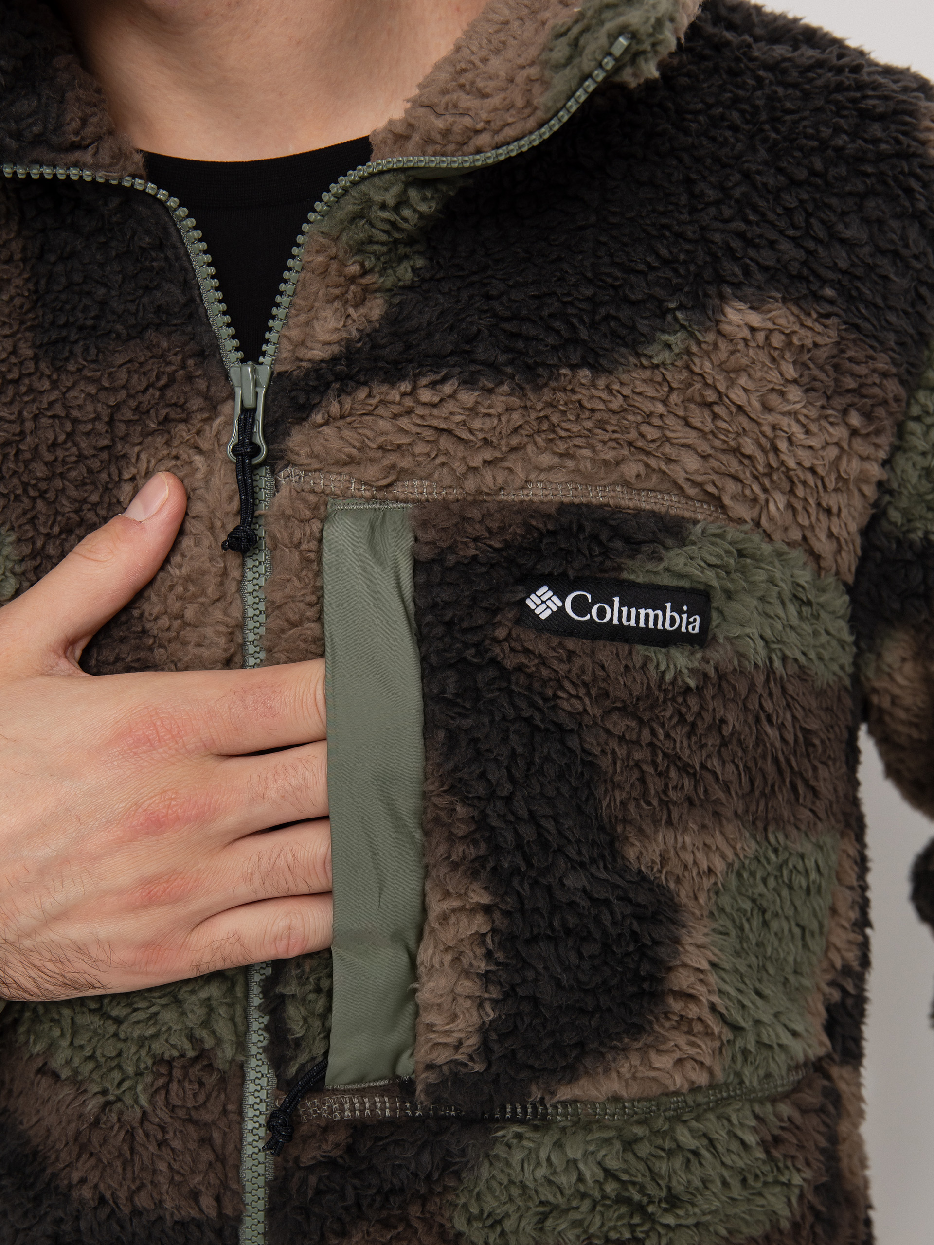 Mens Columbia Winter Pass Print Fleece Full Zip Fleece  (cypress mod cam)