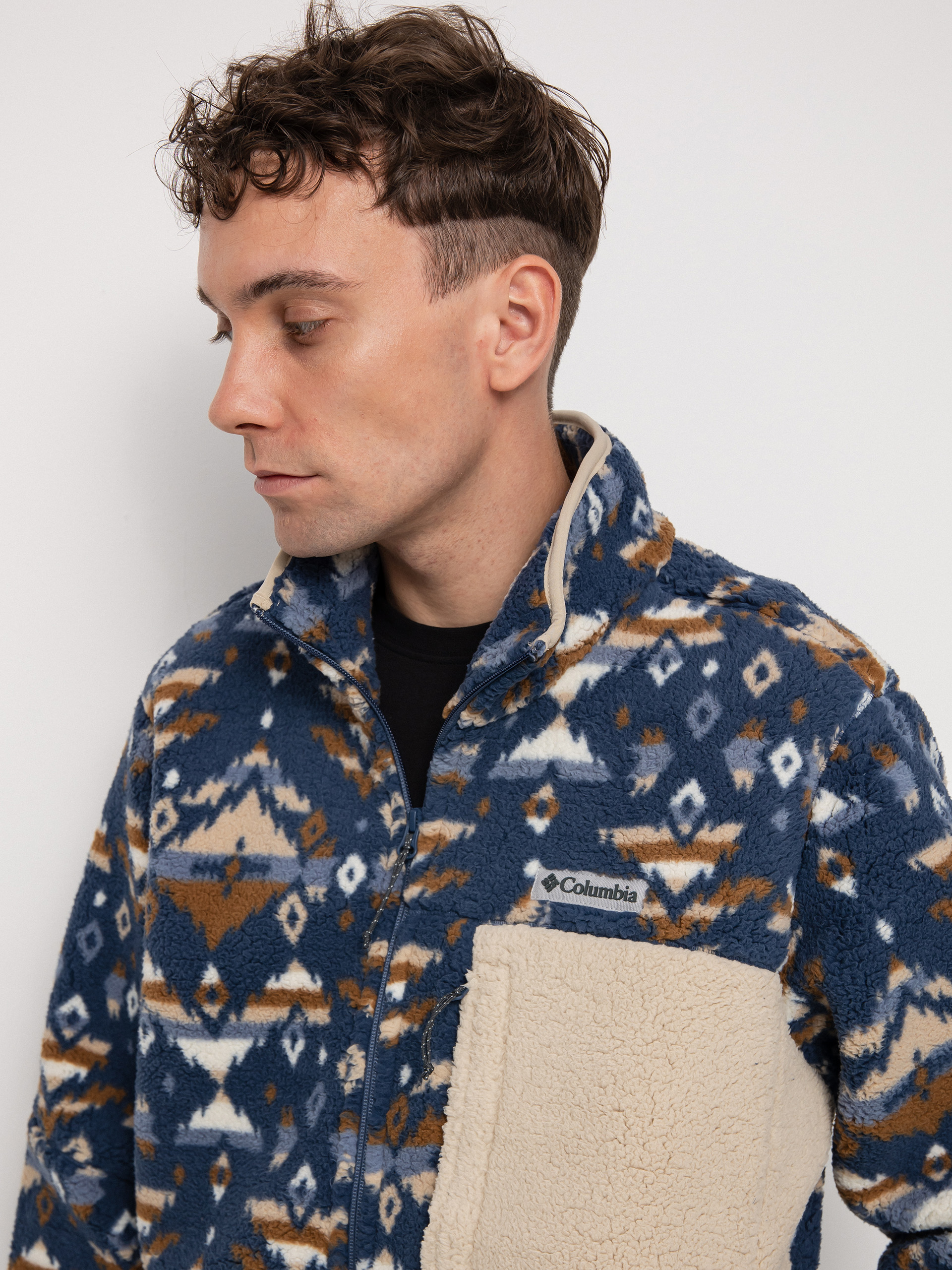 Columbia Mountainside Printed Full Zip Fleece blue (dark mountain r)