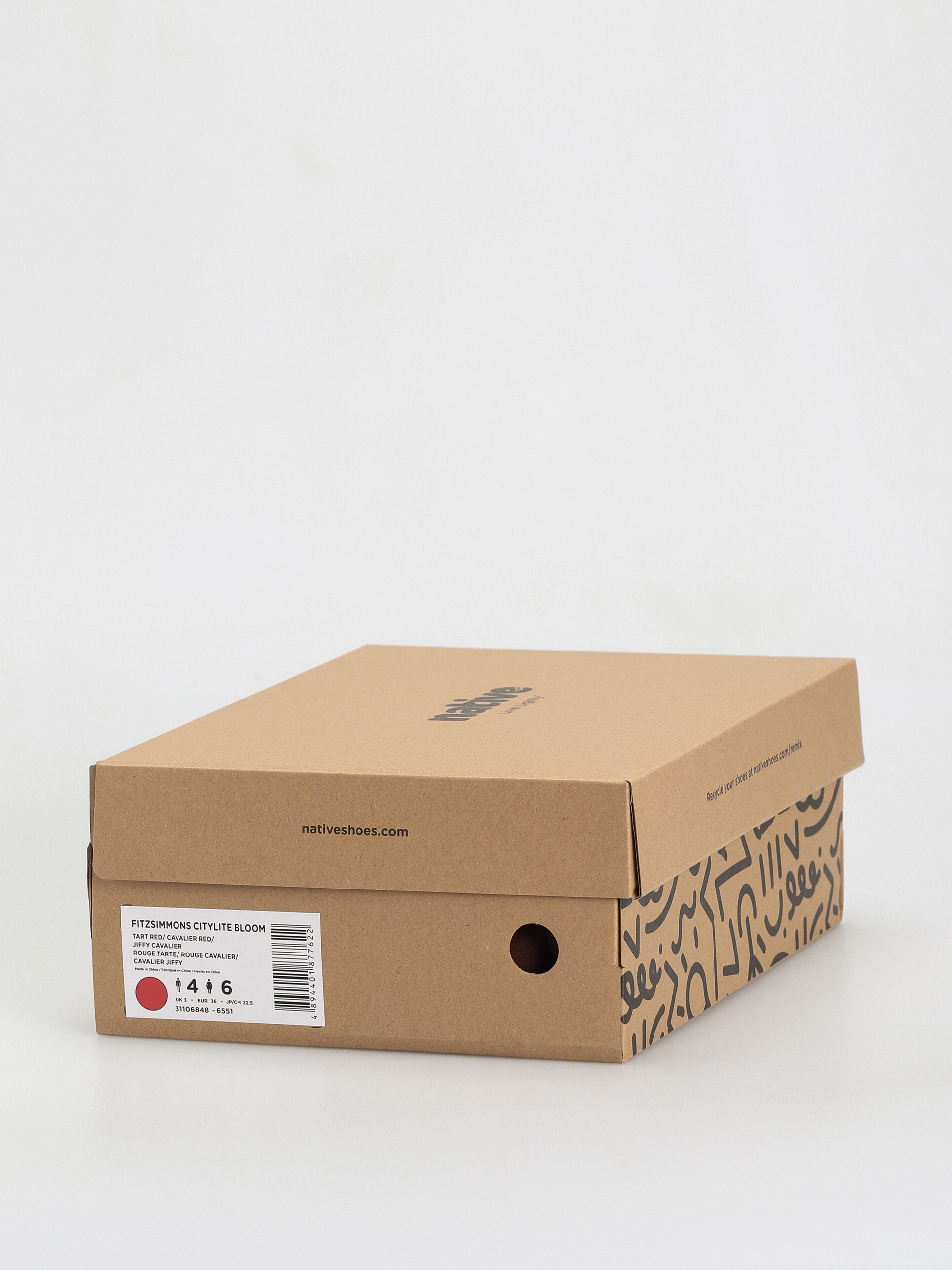 Native Fitzsimmons Citylite Winter shoes (tart red/cavalier red/jiffy black/cavalier red laces)