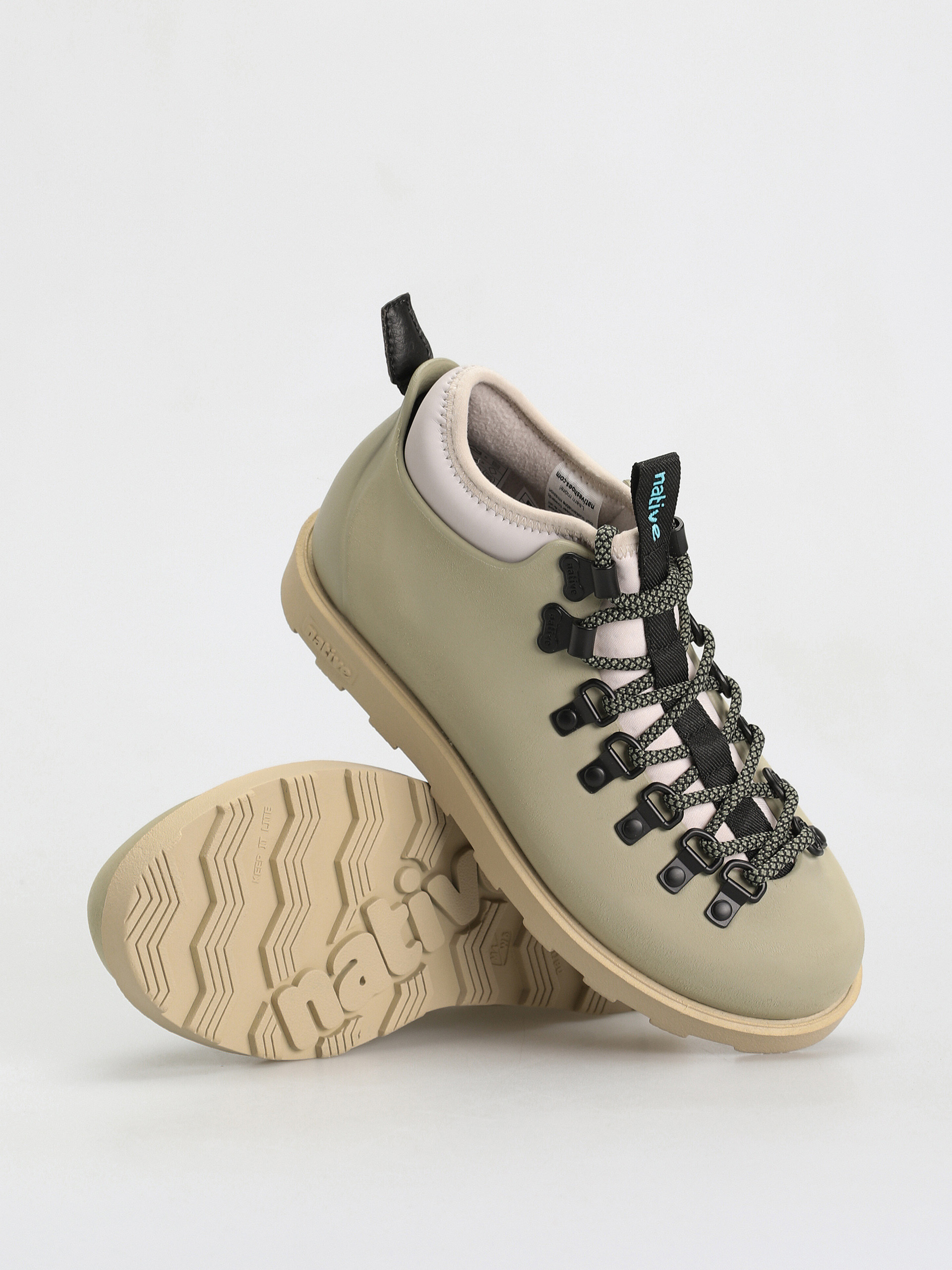 Native Fitzsimmons Citylite Winter shoes (elm green/soy beige/tundra grey/loch green laces)