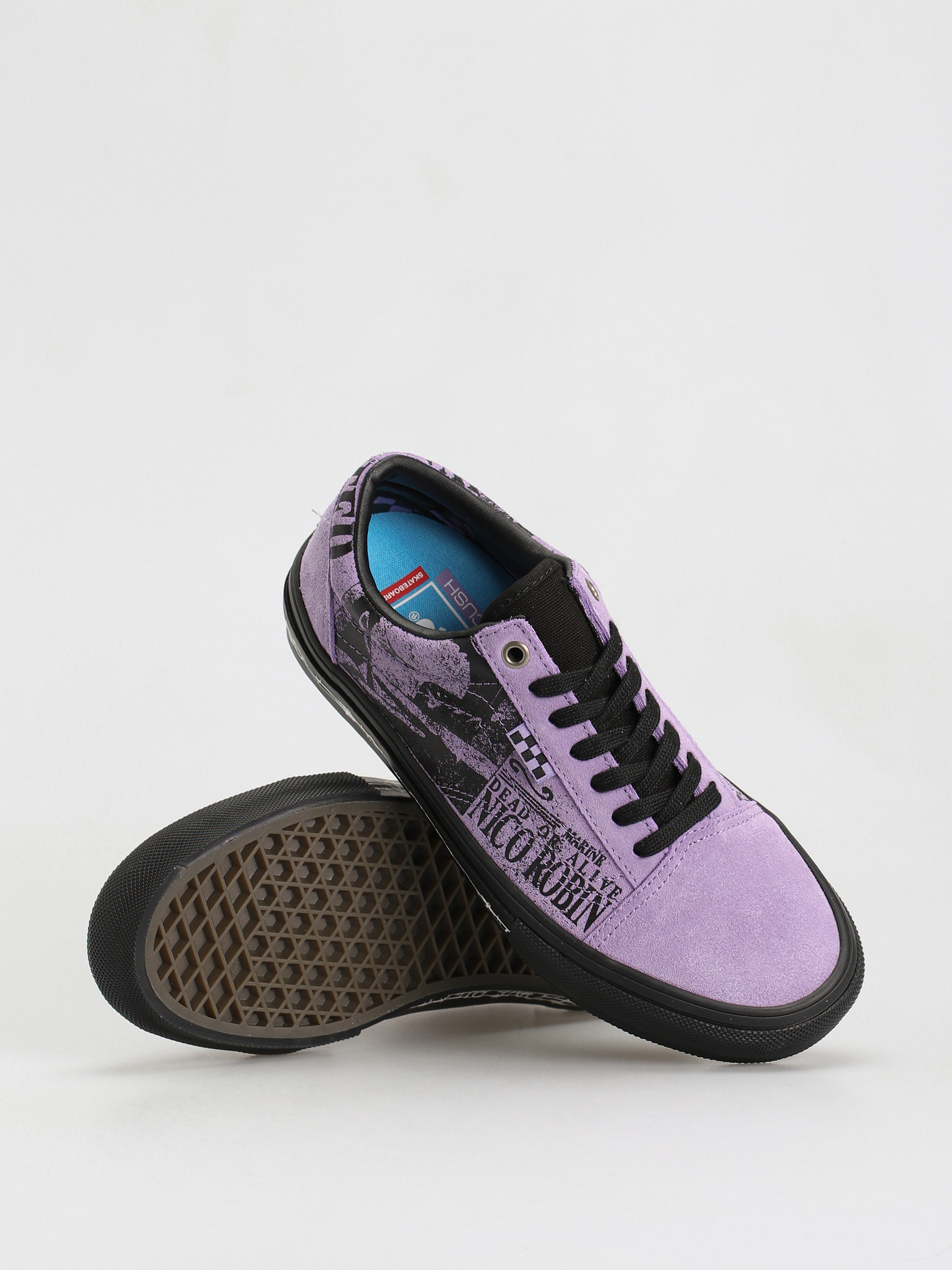 Vans X One Piece Skate Old Skool Shoes (wanted nico robin purple)