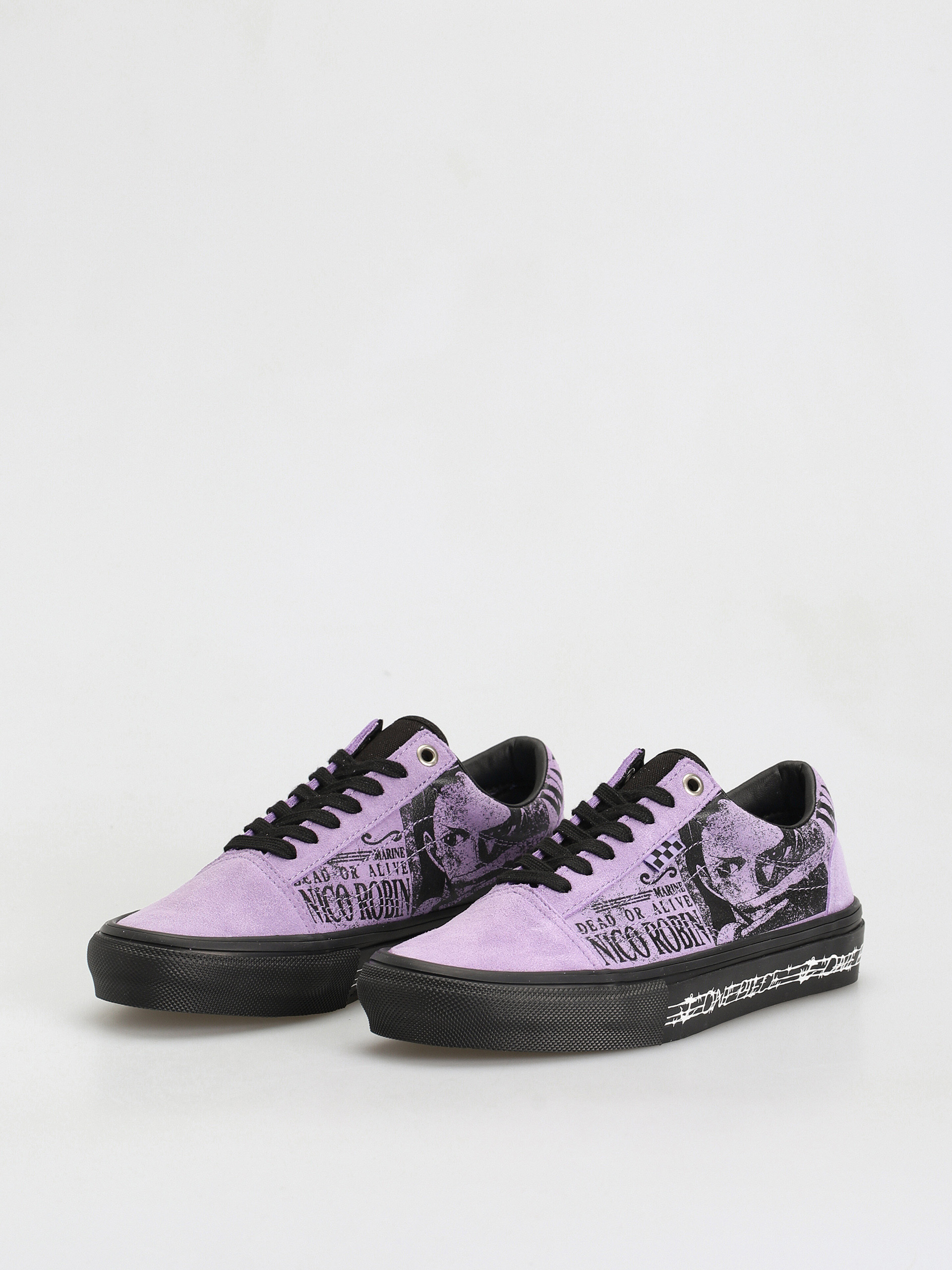 Vans X One Piece Skate Old Skool Shoes (wanted nico robin purple)