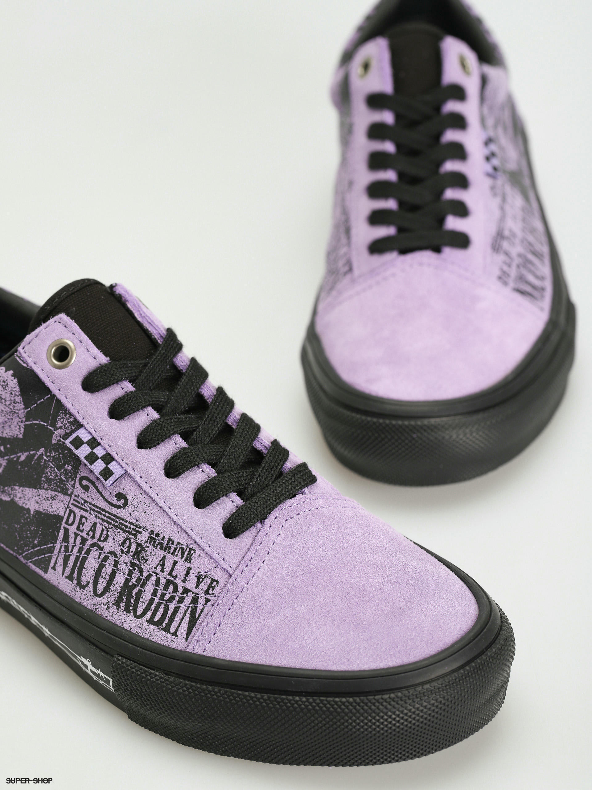 Vans X One Piece Skate Old Skool Shoes (wanted nico robin purple)