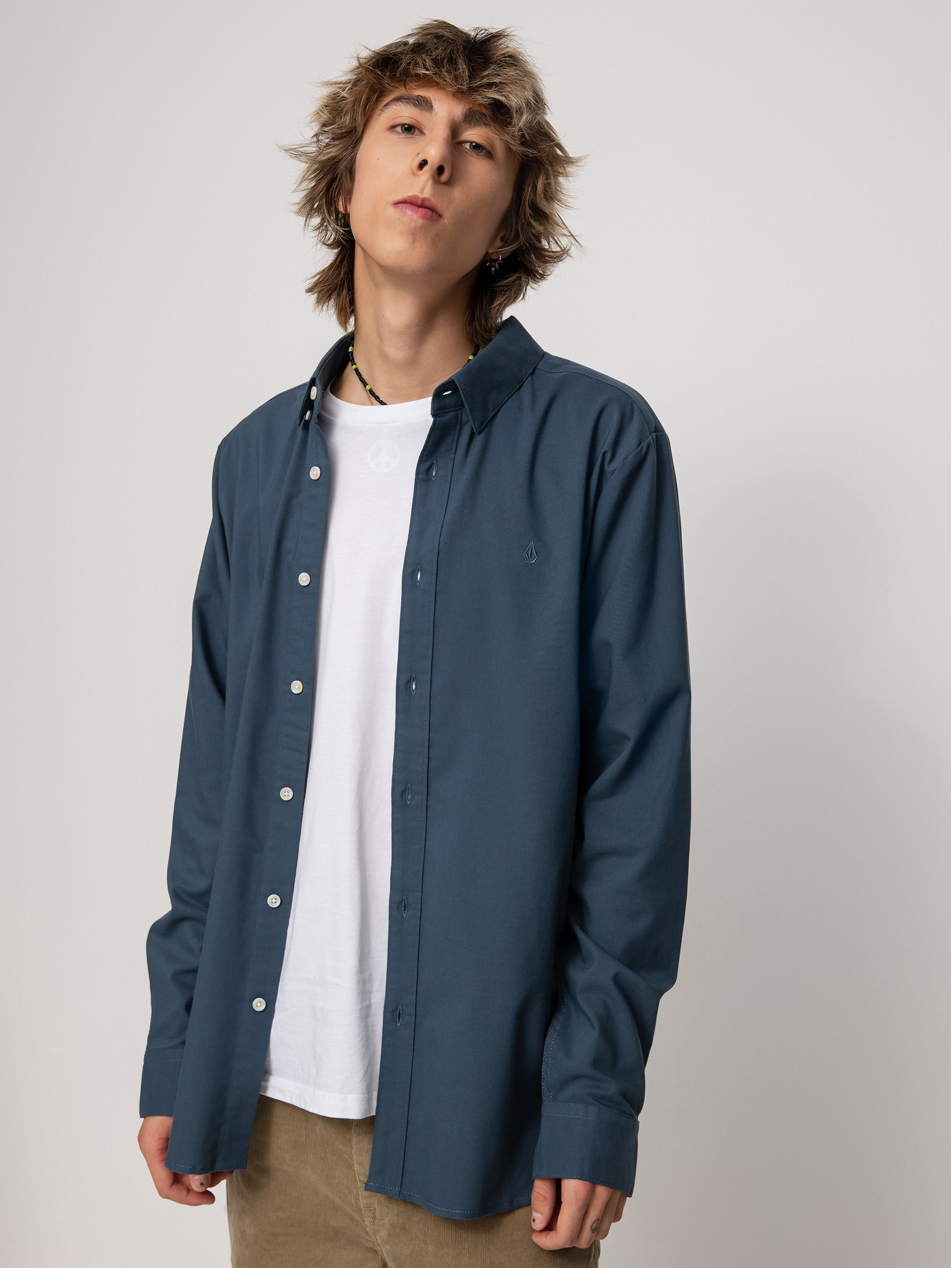 Volcom Oxford Stretch Ls Shirt (marina blue)