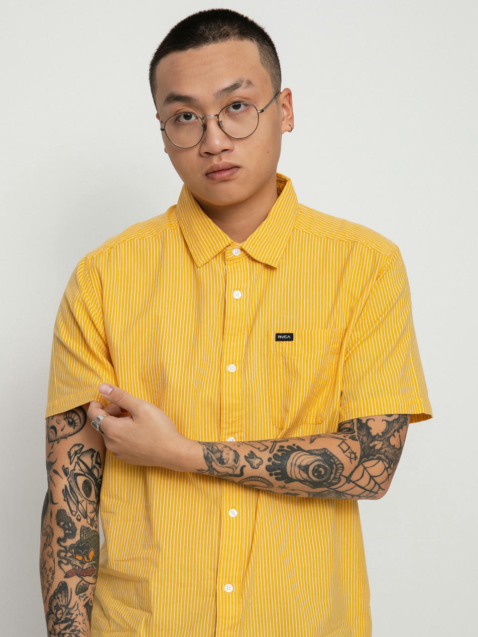 RVCA Endless Seersucker Hemd (vintage gold)