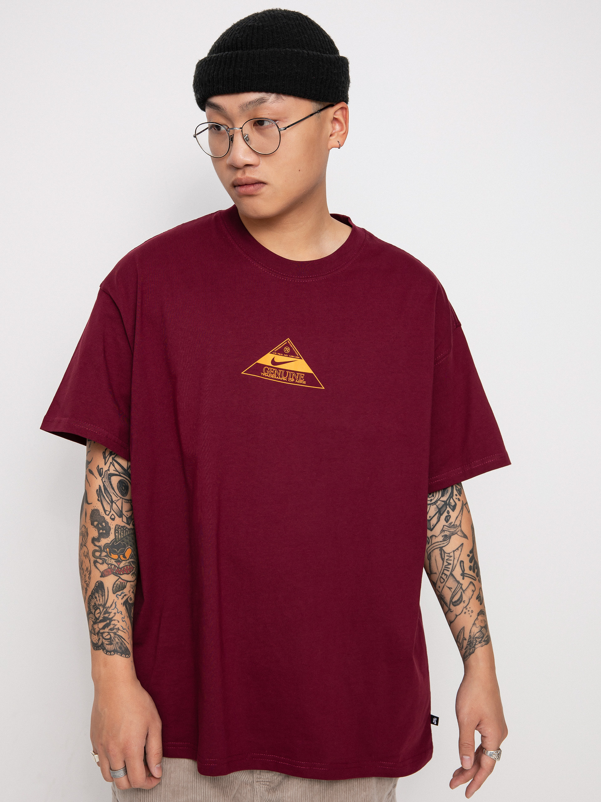 dark beetroot nike shirt