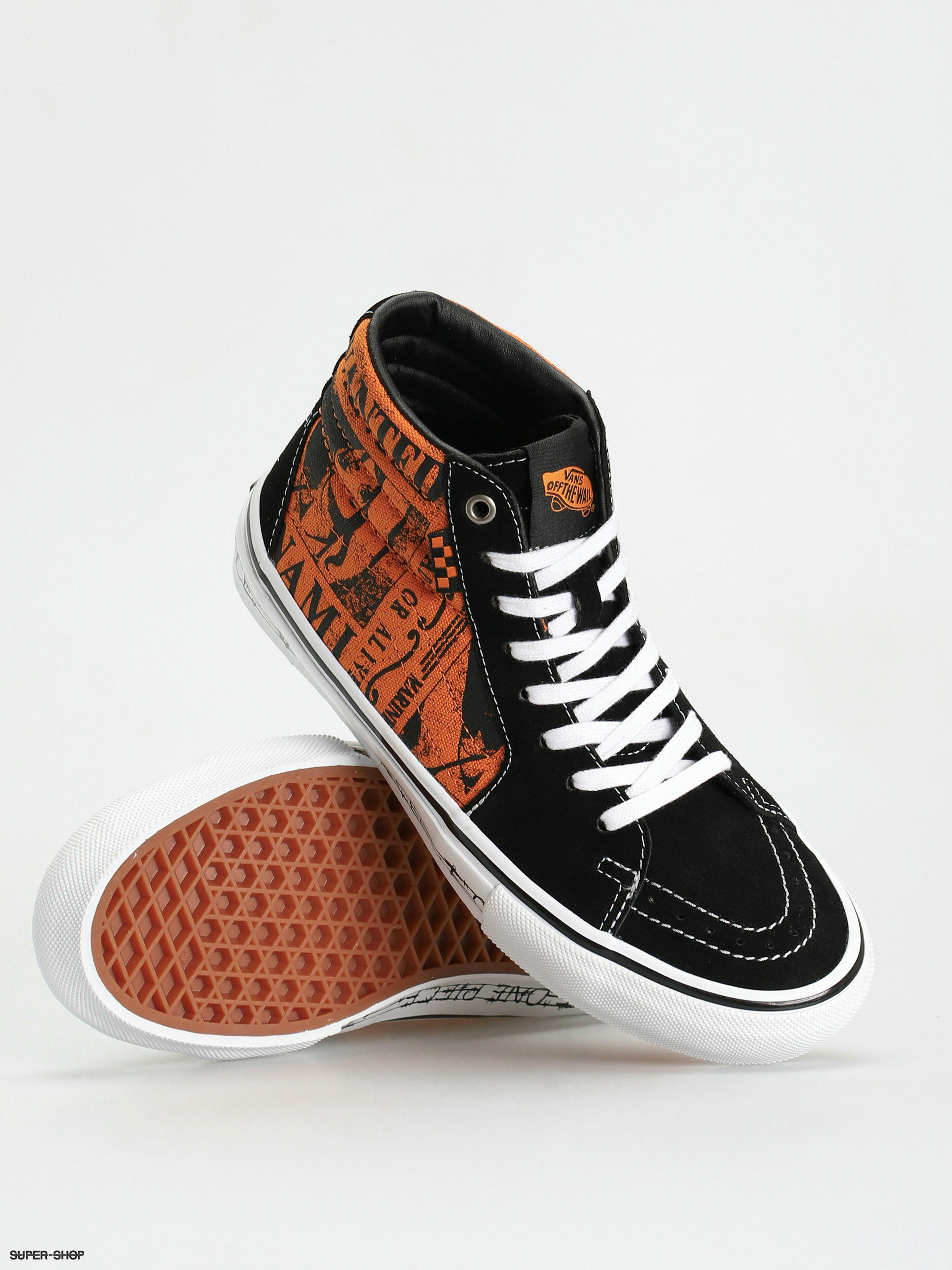 Vans X One Piece Skate Sk8 Hi Shoes (wanted nami orange)