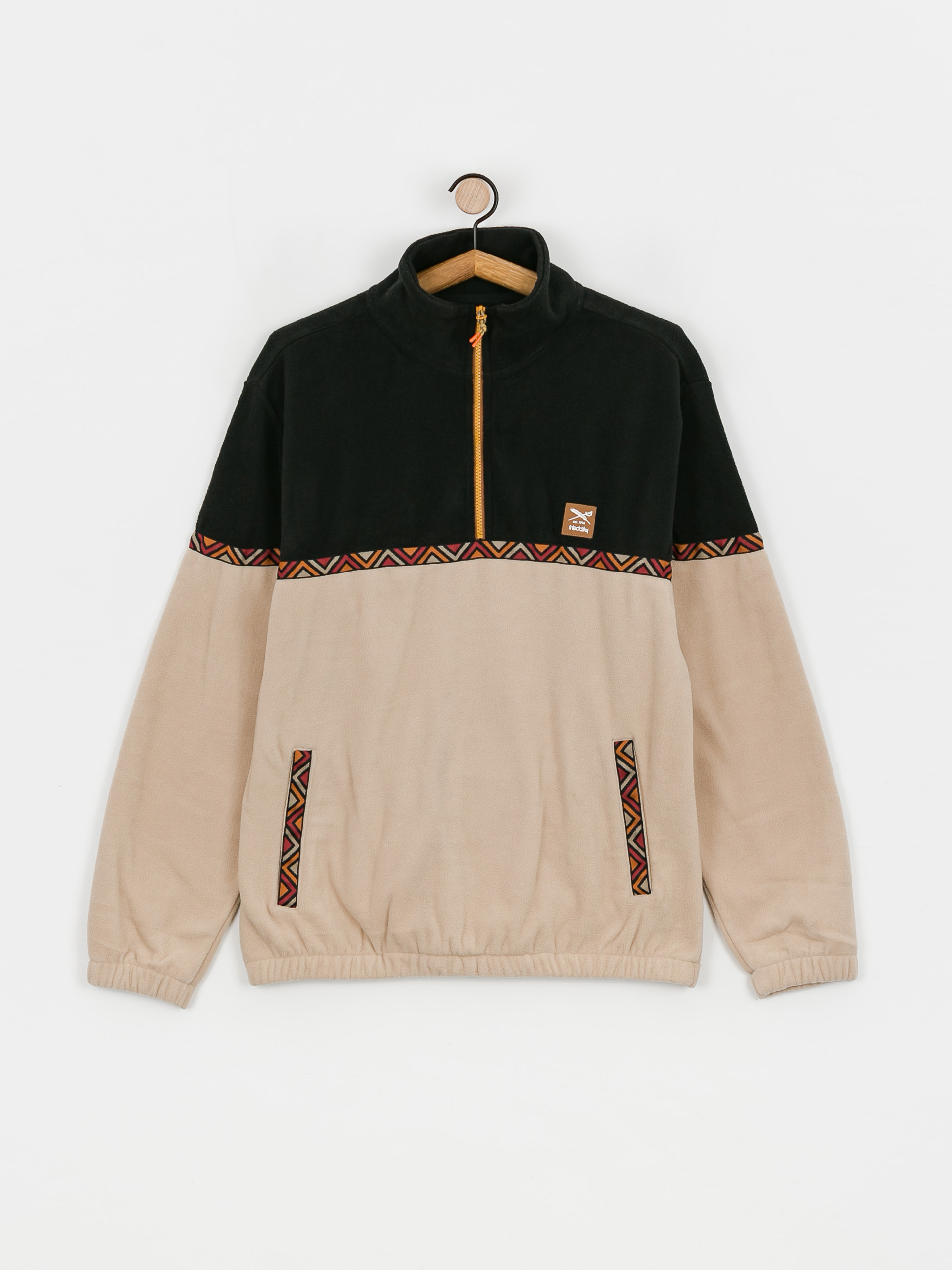Iriedaily Monte Noe Troyer Fleece - black, beige (khaki)