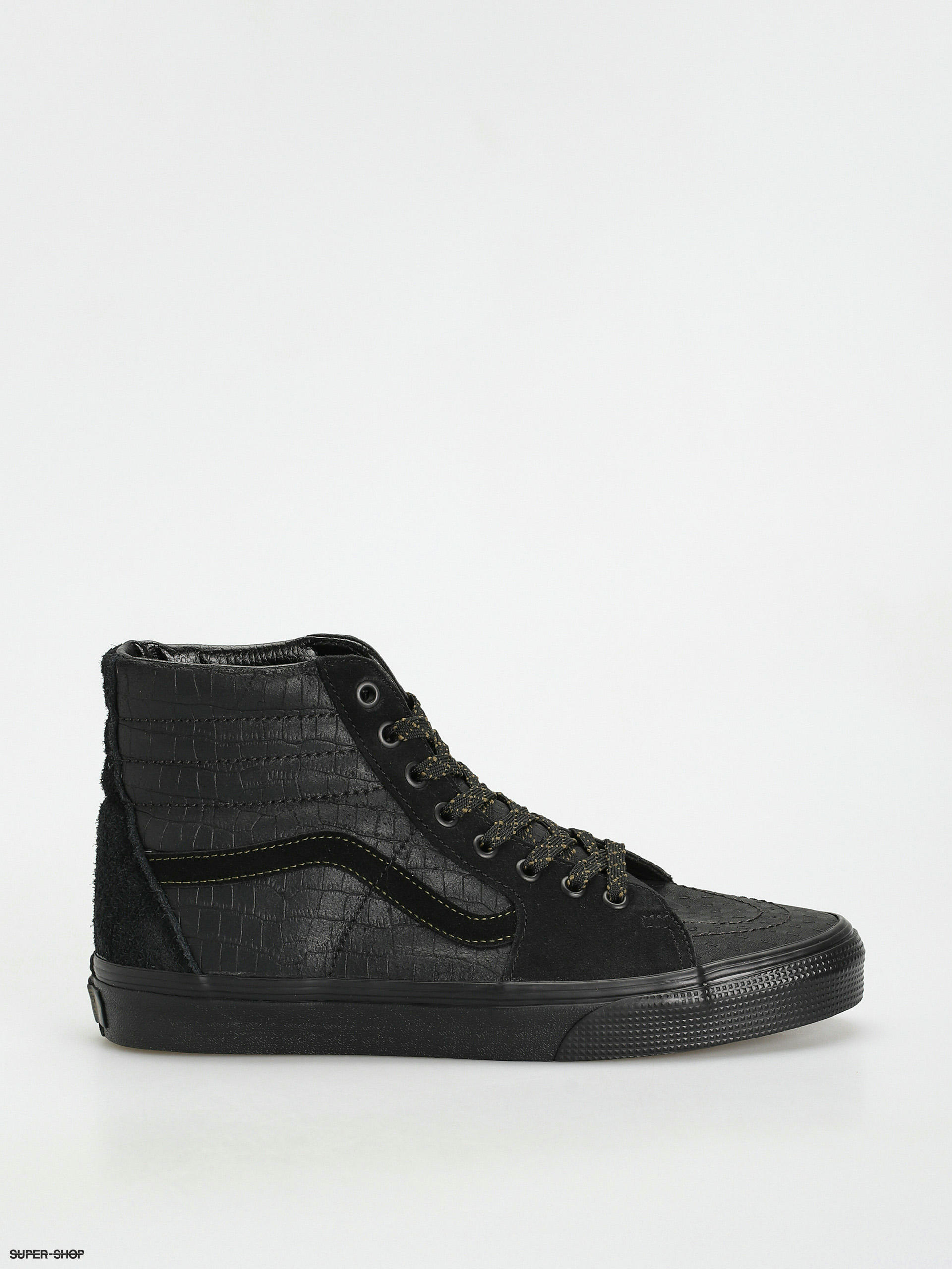 Vans Sk8 Hi Shoes black mono patchwork blackout