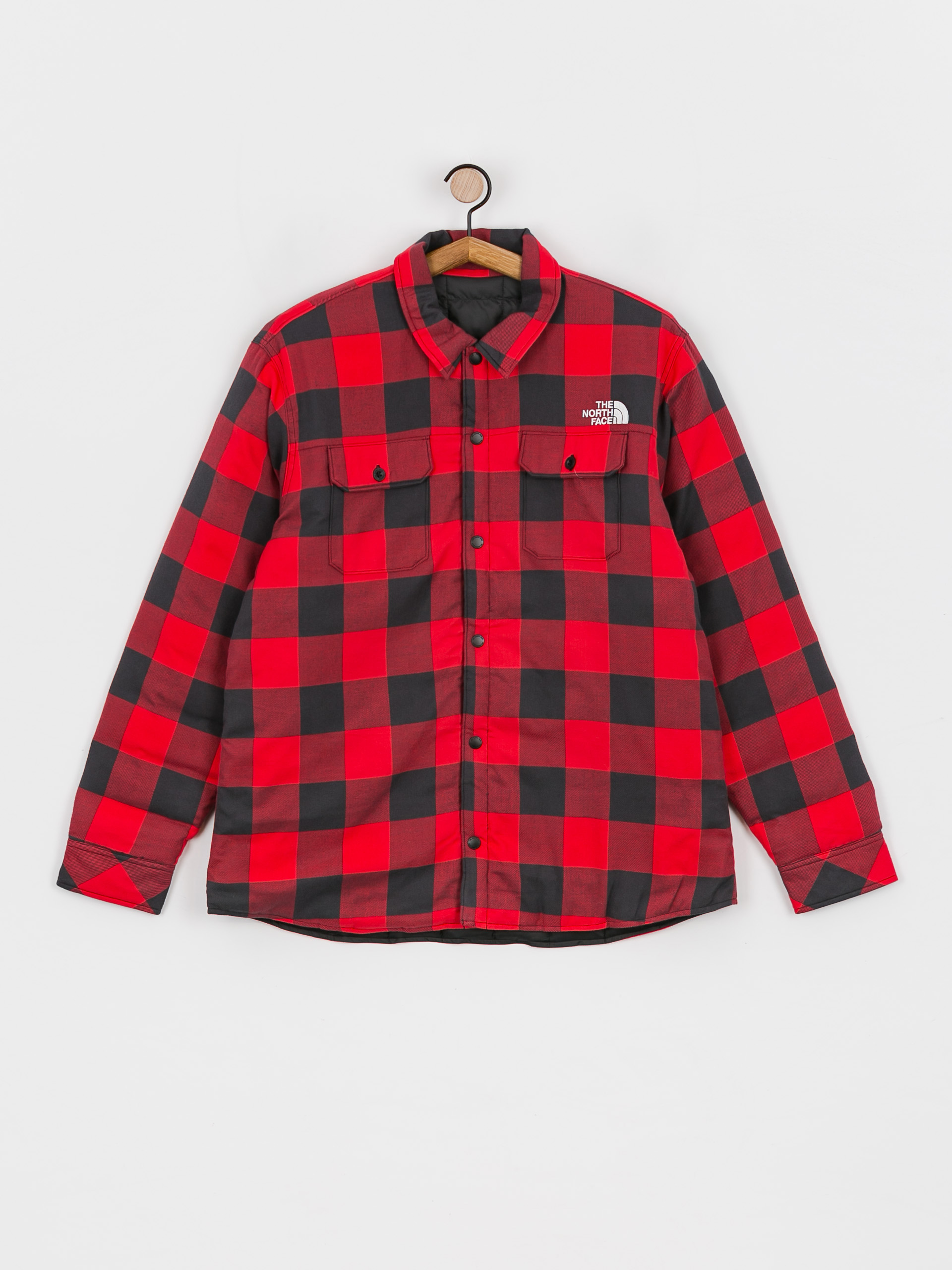 North face reversible online flannel jacket