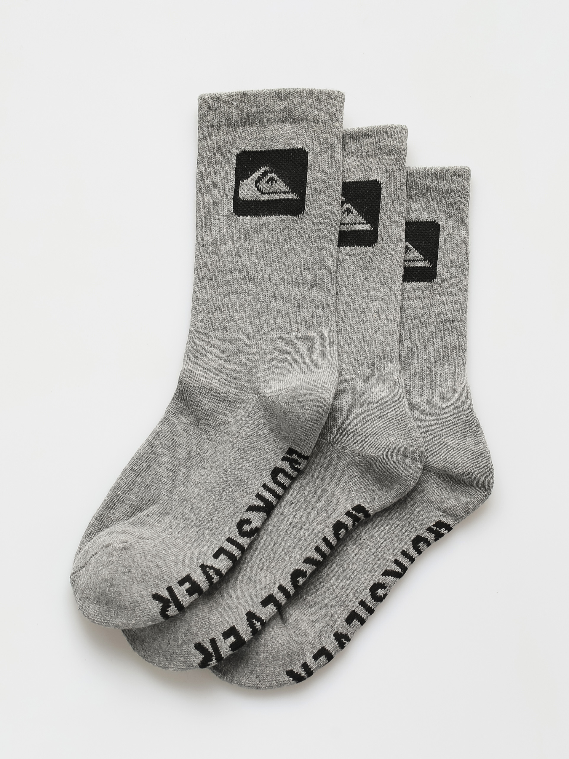 Quiksilver 3 Crew Pack Socks (light grey heather)