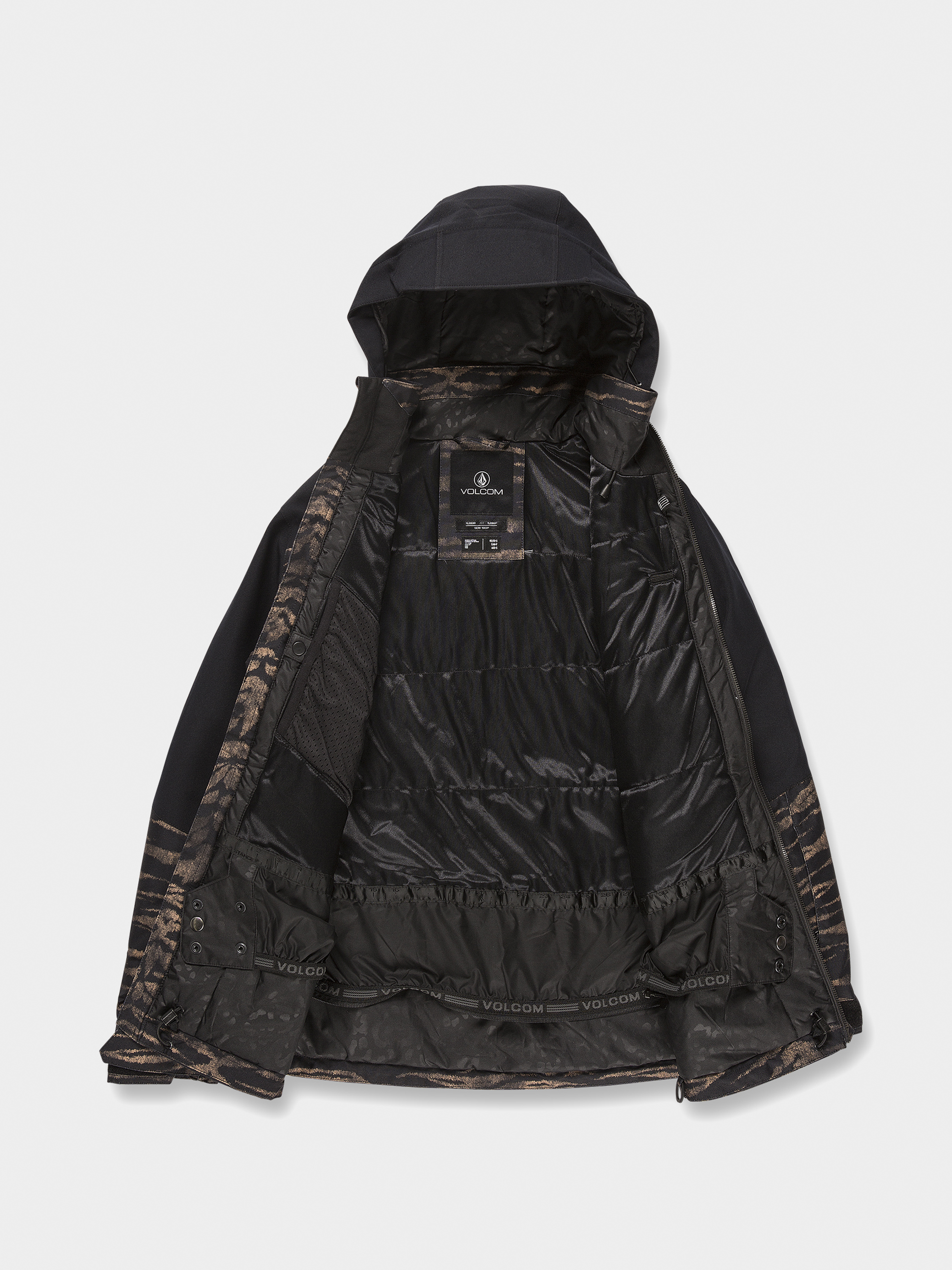 Damen Volcom Shelter 3D Stretch Snowboardjacke (tiger print)